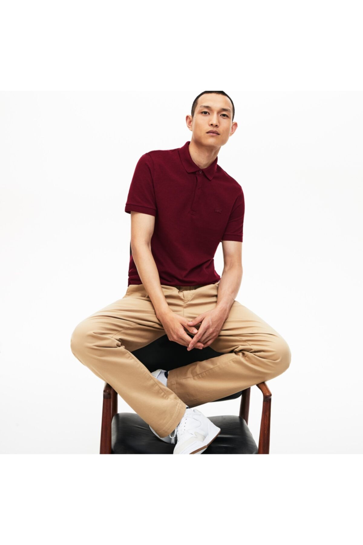 Lacoste Erkek Regular Fit Bordo Polo