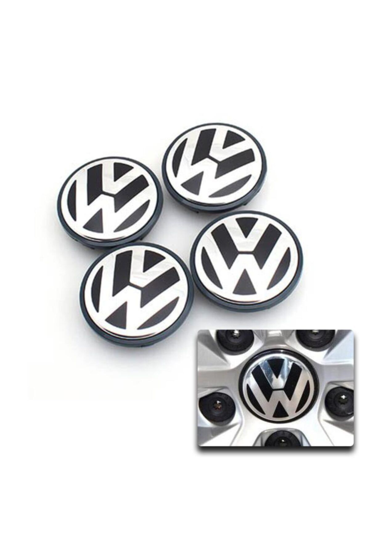Araba Alışveriş Volkswagen Jetta 2012-2017 Jant Göbeği Kapak Seti (4 Adet)