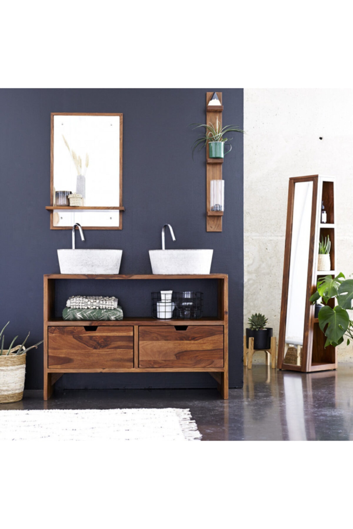 KUTLU Ahşap Gemisi Rare Banyo Dolabı