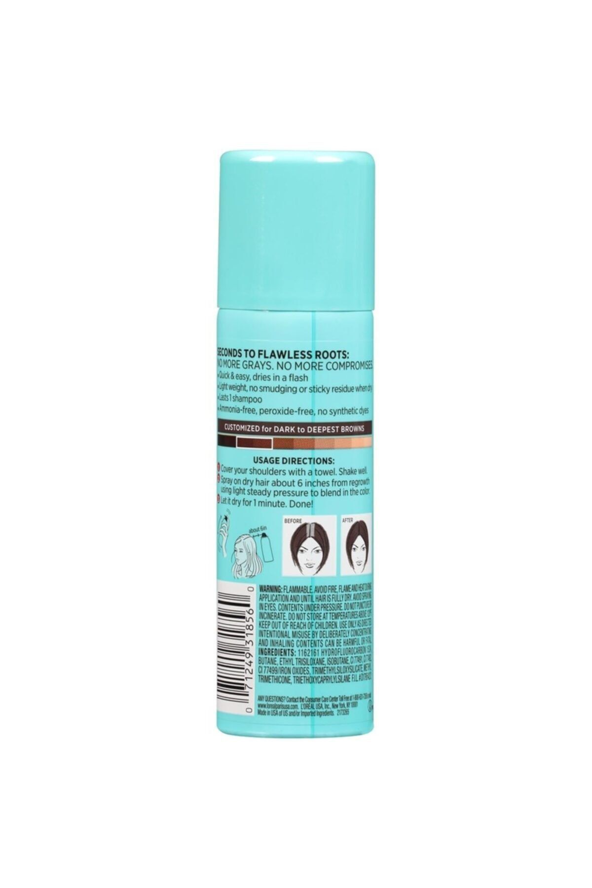 l oreal paris loreal dip beyazlari icin aninda kapatici sprey koyu kahve 57gr fiyati yorumlari trendyol