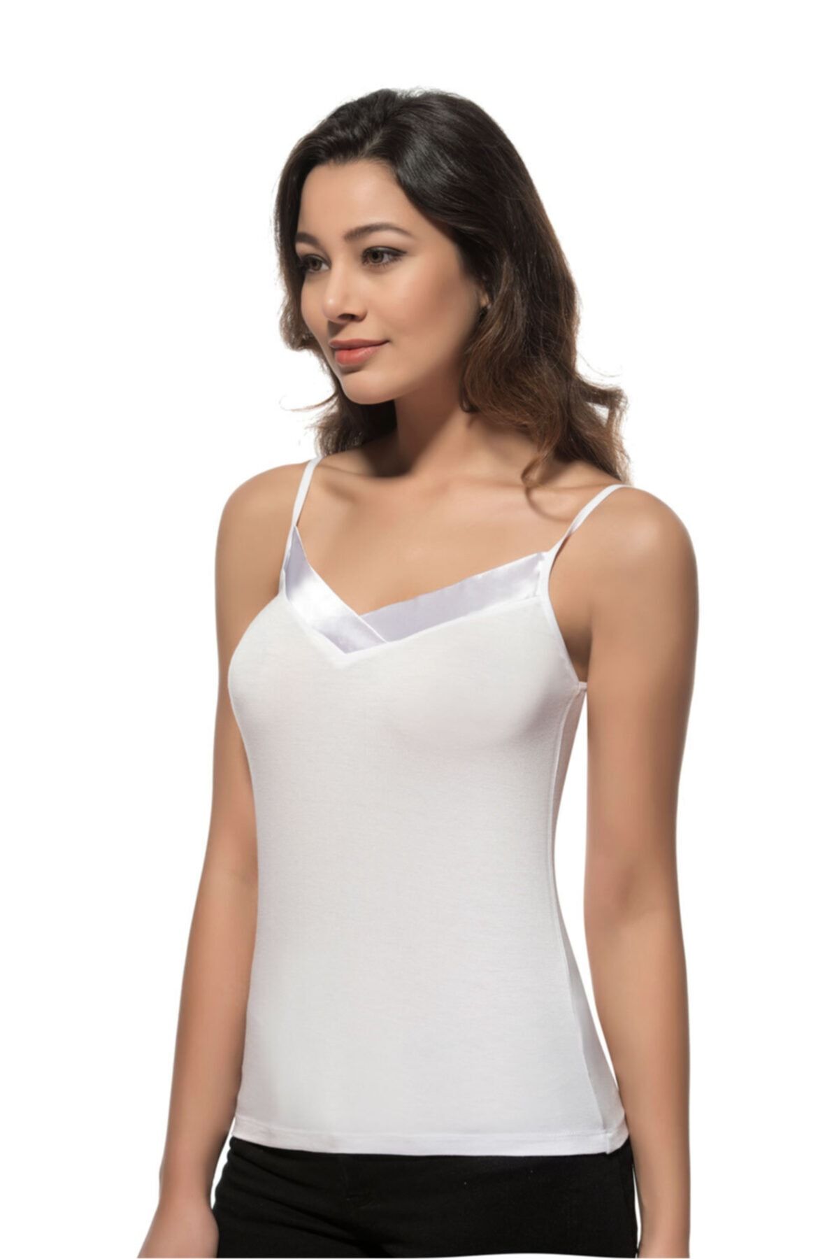 ÖZKAN underwear Özkan 2040 5'li Paket Saten Ip Askılı Kadın Atlet