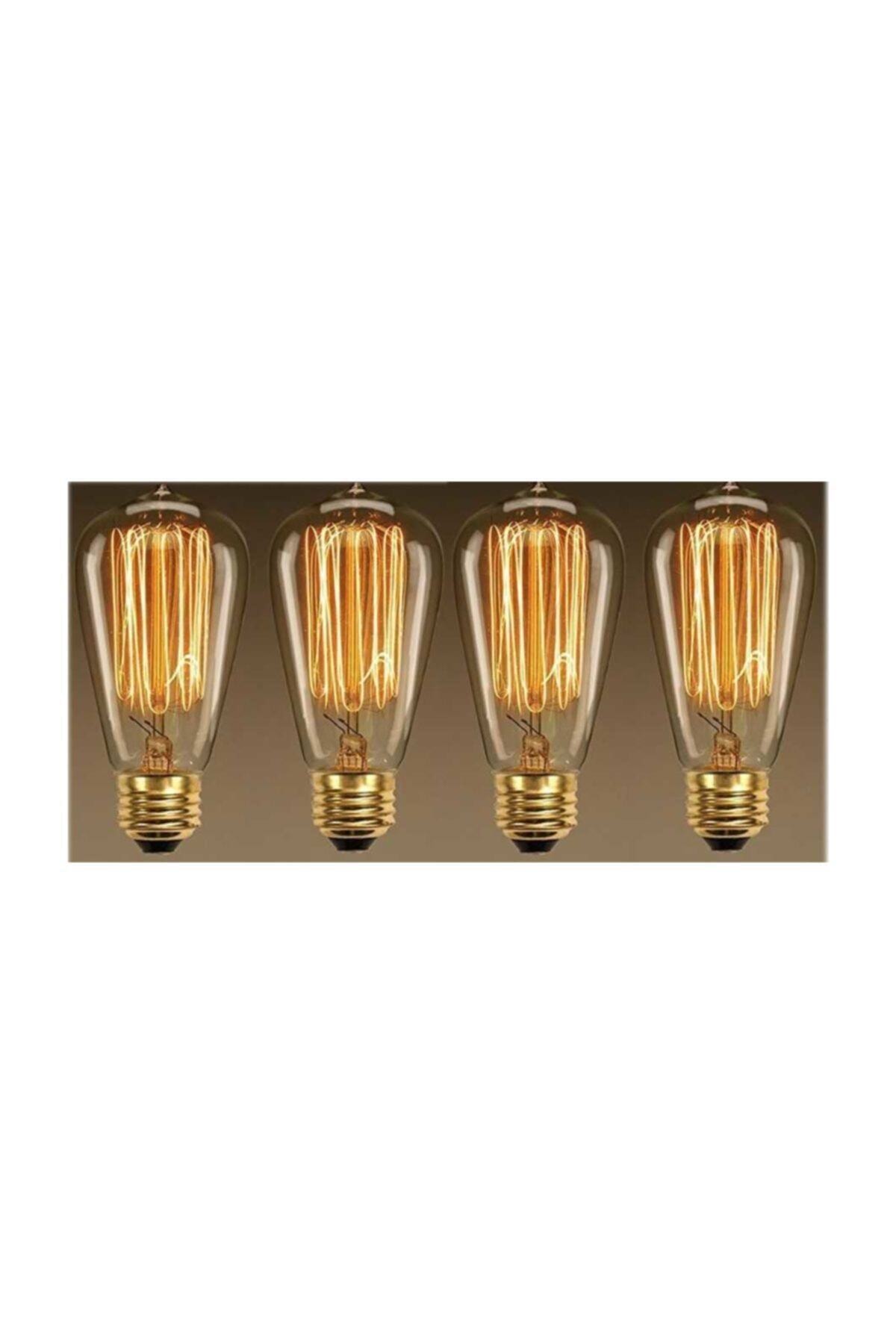 38 MBM 4 Watt 4 Adet Dekoratif Rustik Ampuller Armut Model