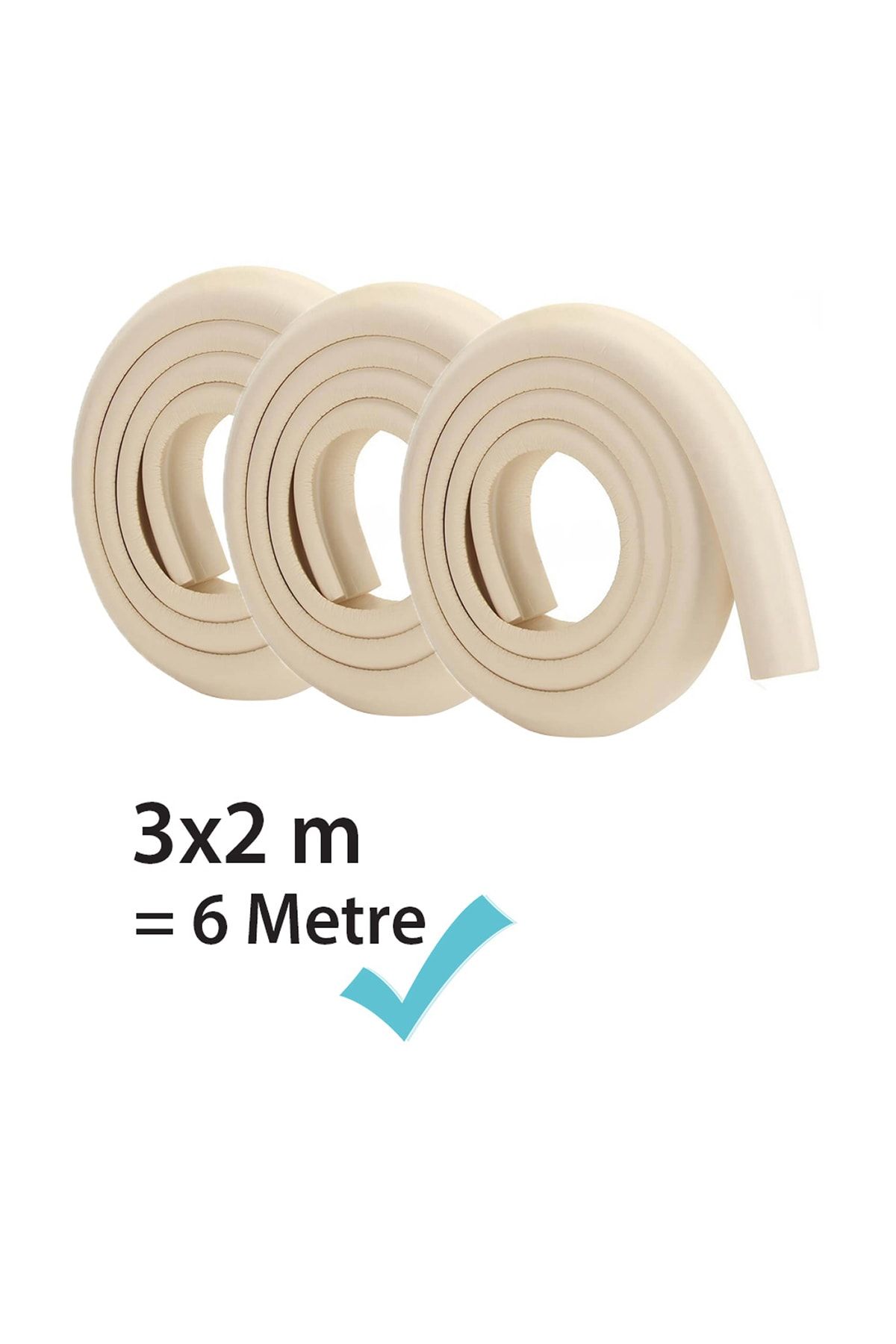 Evokids 3 Adet Kauçuk Kalın Kenar Koruyucu (6 Metre)