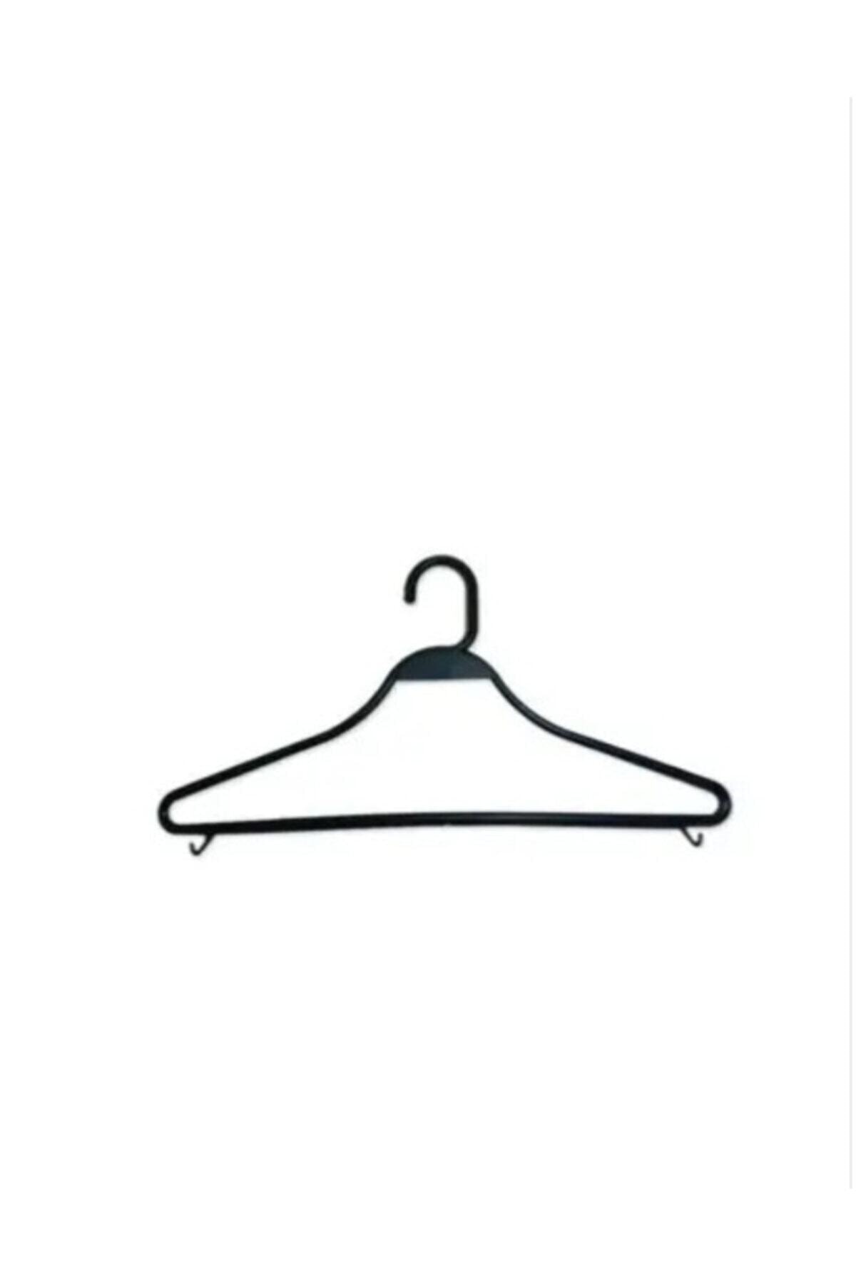 CiciMarketim Siyah Plastik Kırılmaz Bükülmez Elbise Pantolon Tsört Askısı Askı 20adet