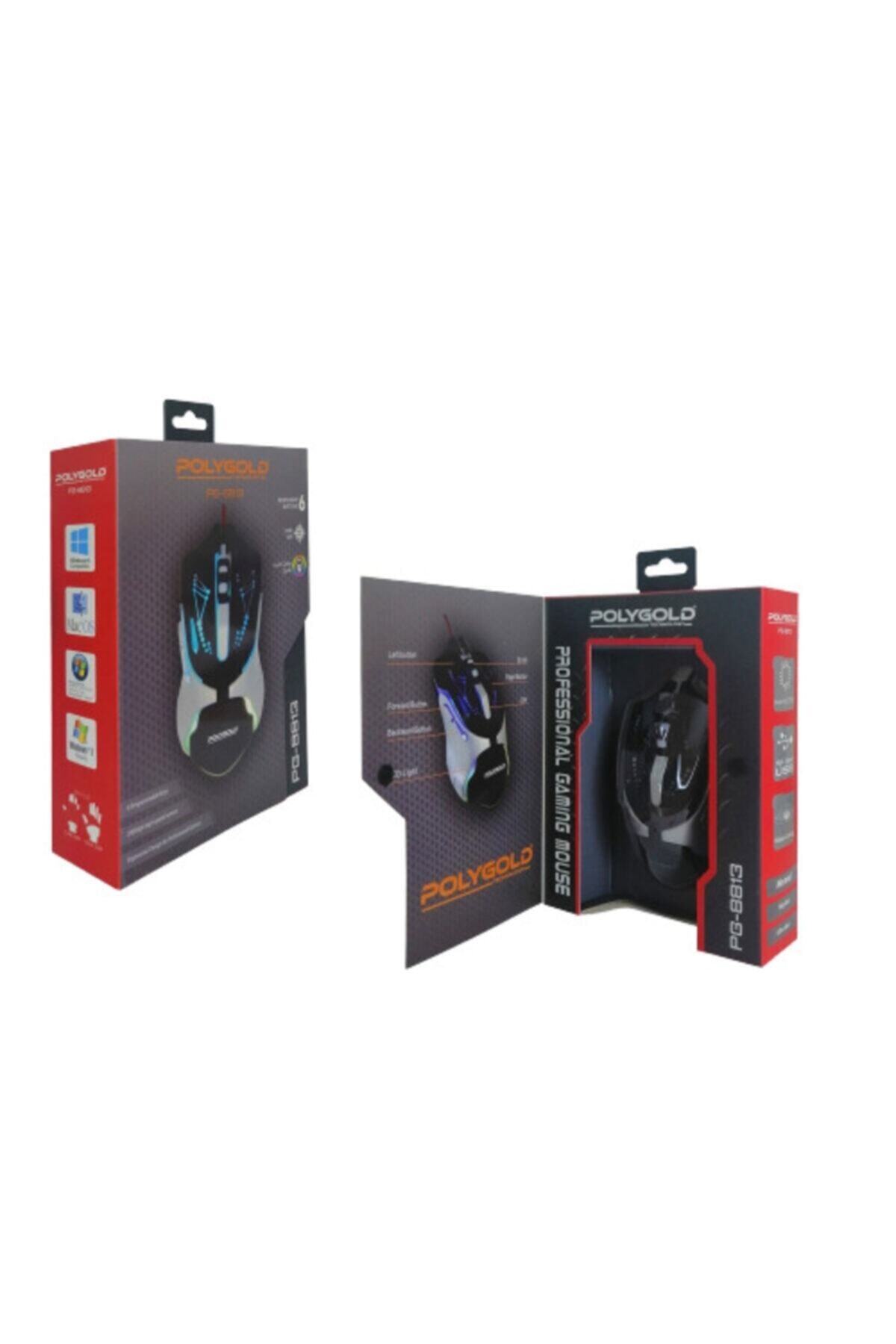 POLYGOLD Teknomarketim Oyuncu Gaming Mouse 2400 Dpi Işıklı Kablolu Mouse