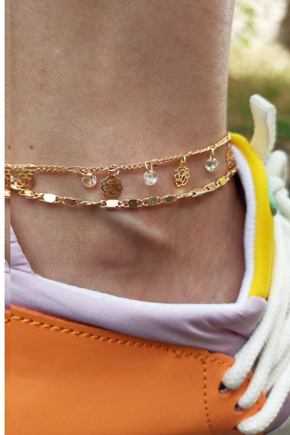 Çlk Accessories Sallantılı 2 Li Çiçekfigür Halhal B250