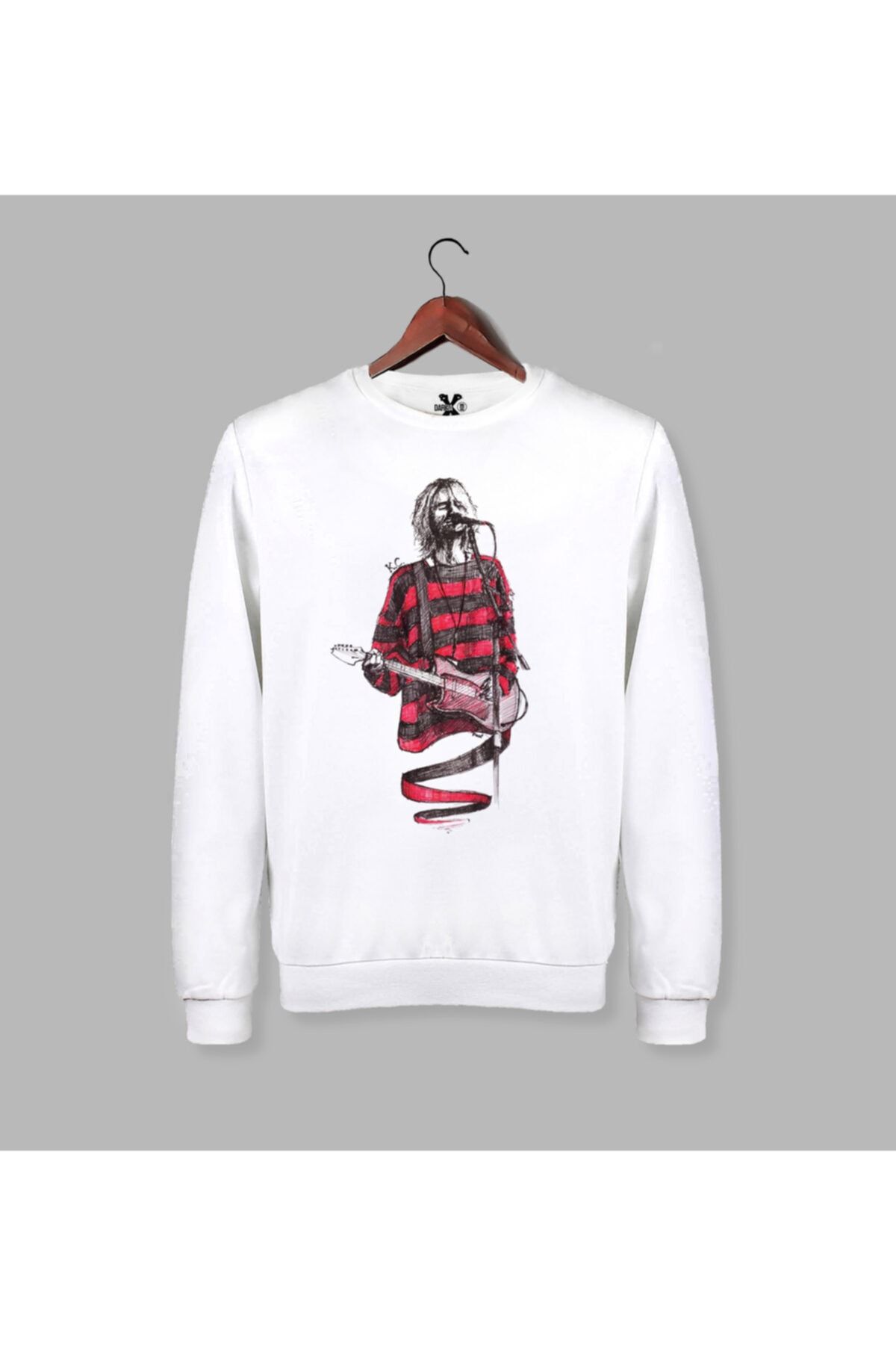 Darkia Kurt Cobain Nirvana Baskılı Uzun Kollu Sweat - Sweatshirt
