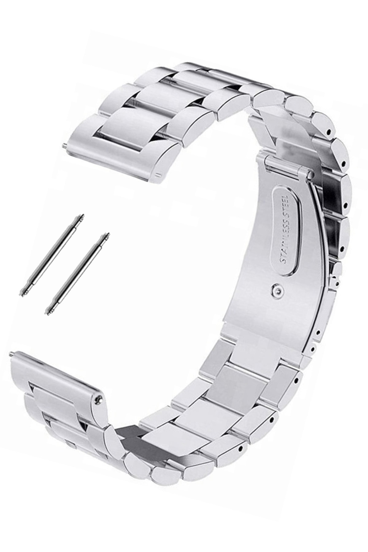 Trendburada Amazfit Gts Gts 2 Saat Uyumlu Gümüş Renk Paslanmaz Çelik Metal Saat Kordonu