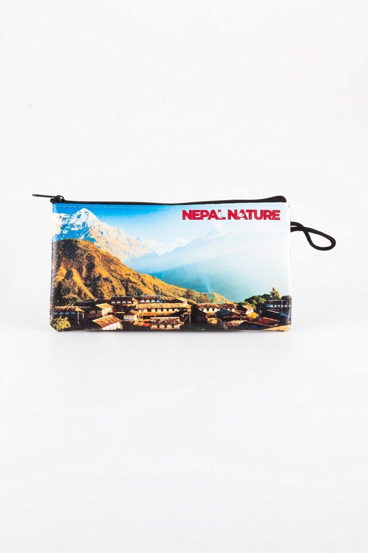 Dünyadan Hediyeler Kadın Mavi Nepal Temalı Deri Makyaj Çantası