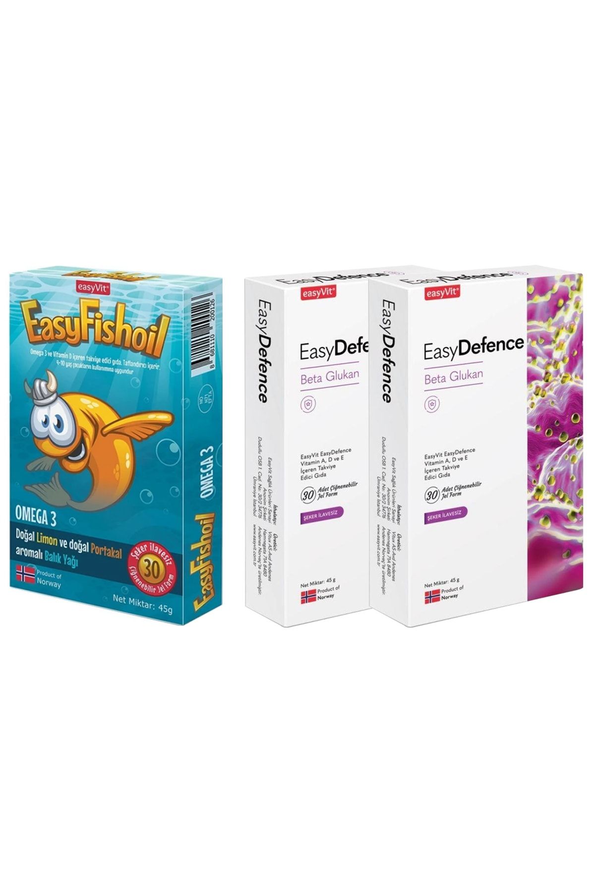 Easy Fishoil Easyfishoil Omega3 30 Jel Tablet + 2 Adet Easydefence Beta Glukan Yetişkin 30 Jel Tablet Aile Paket