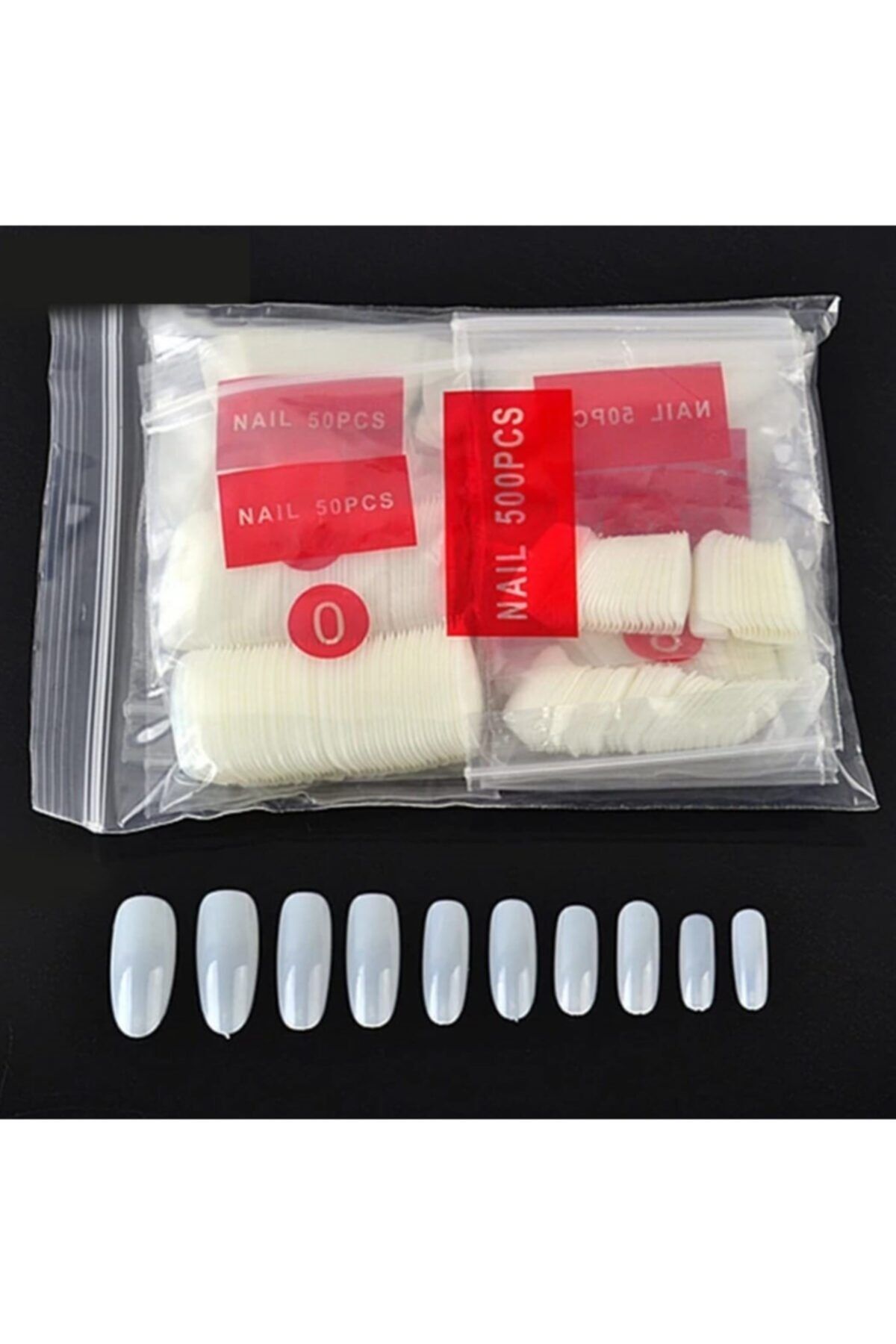 Pinpai Oval Tırnak Tipsi 500'lü Poşet Natural Renk (33069-2)