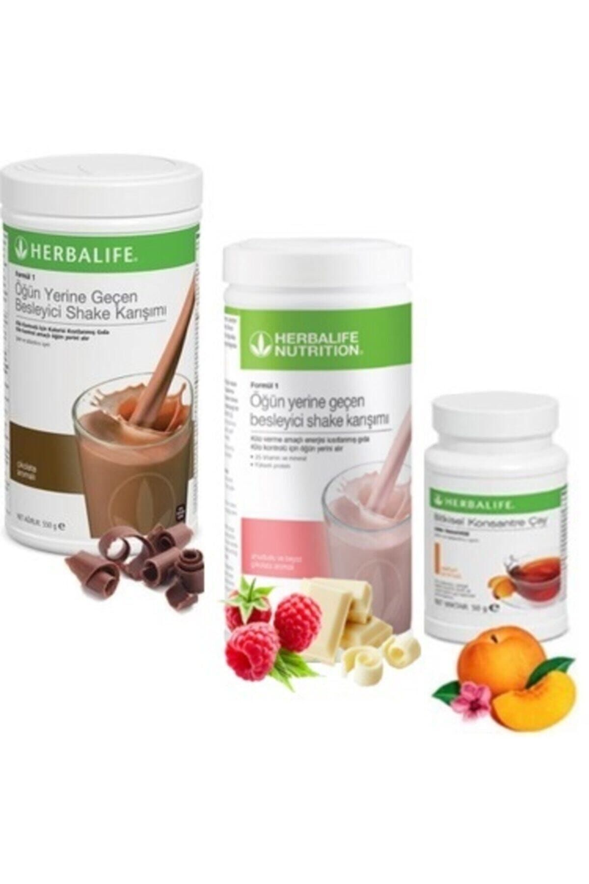 Herbalife Besleyici Shake Karışımı Formül 1 Çikolata 550g 1 Ahududu 550g 1 Ahududu Çay 50g