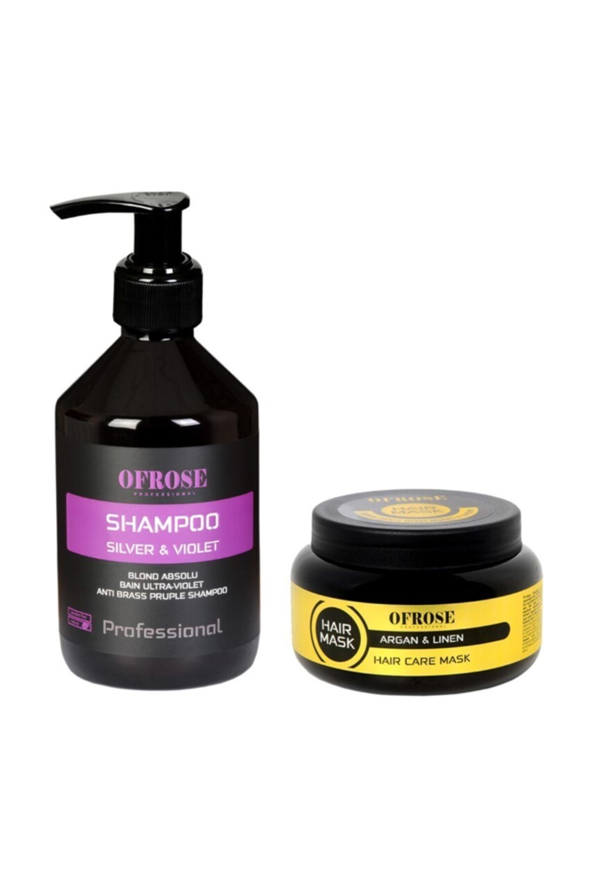 OFROSE Silver & Violet Mor Şampuan 400ml + Argan & Linen Saç Bakım Maskesi 250 Ml