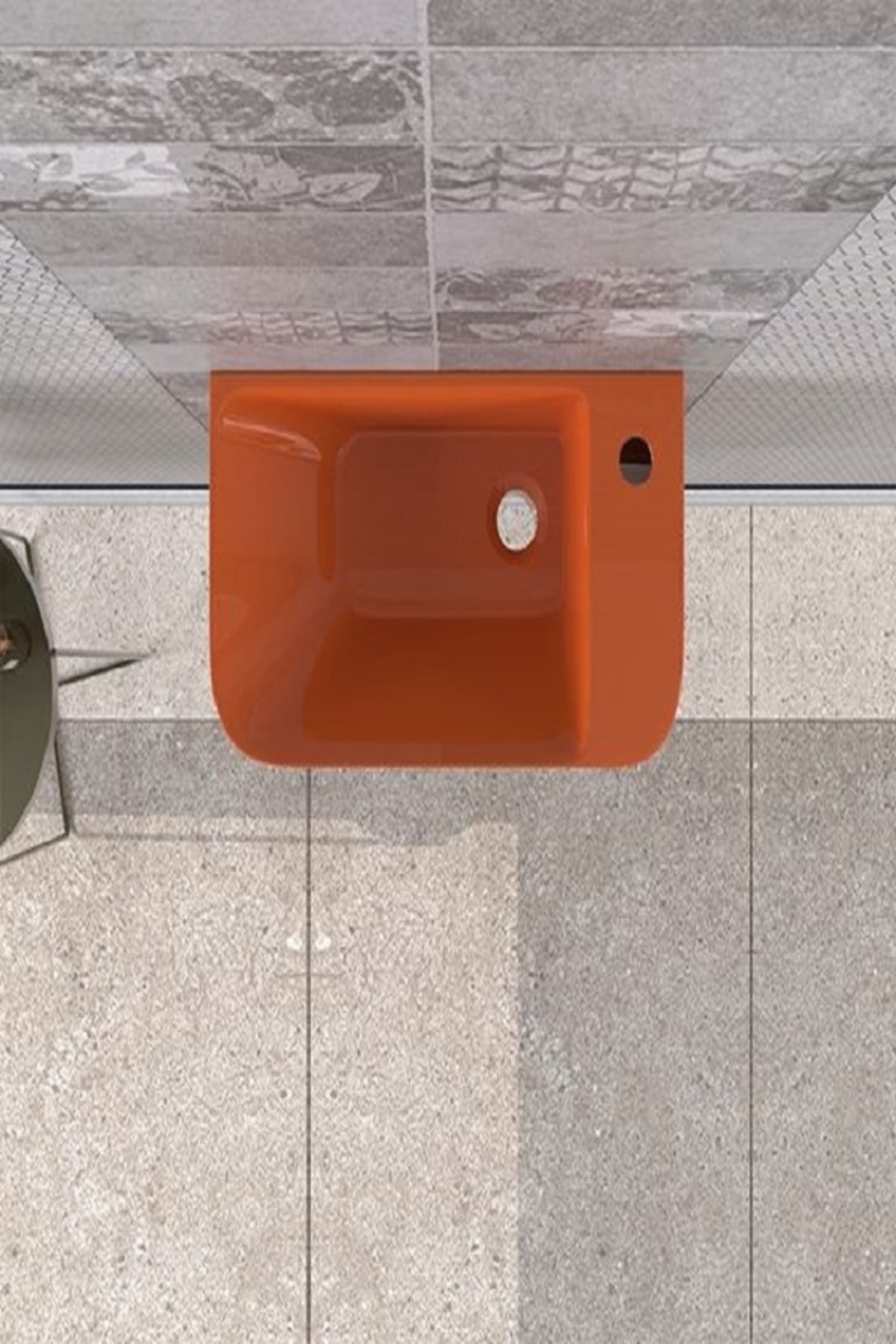 LUCCO Primo 28 cm Mini Monoblok Lavabo Turuncu