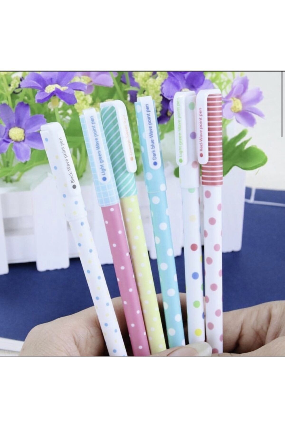 muustie 6lı Paket Sevimli Puantiyeli Jel Kalem