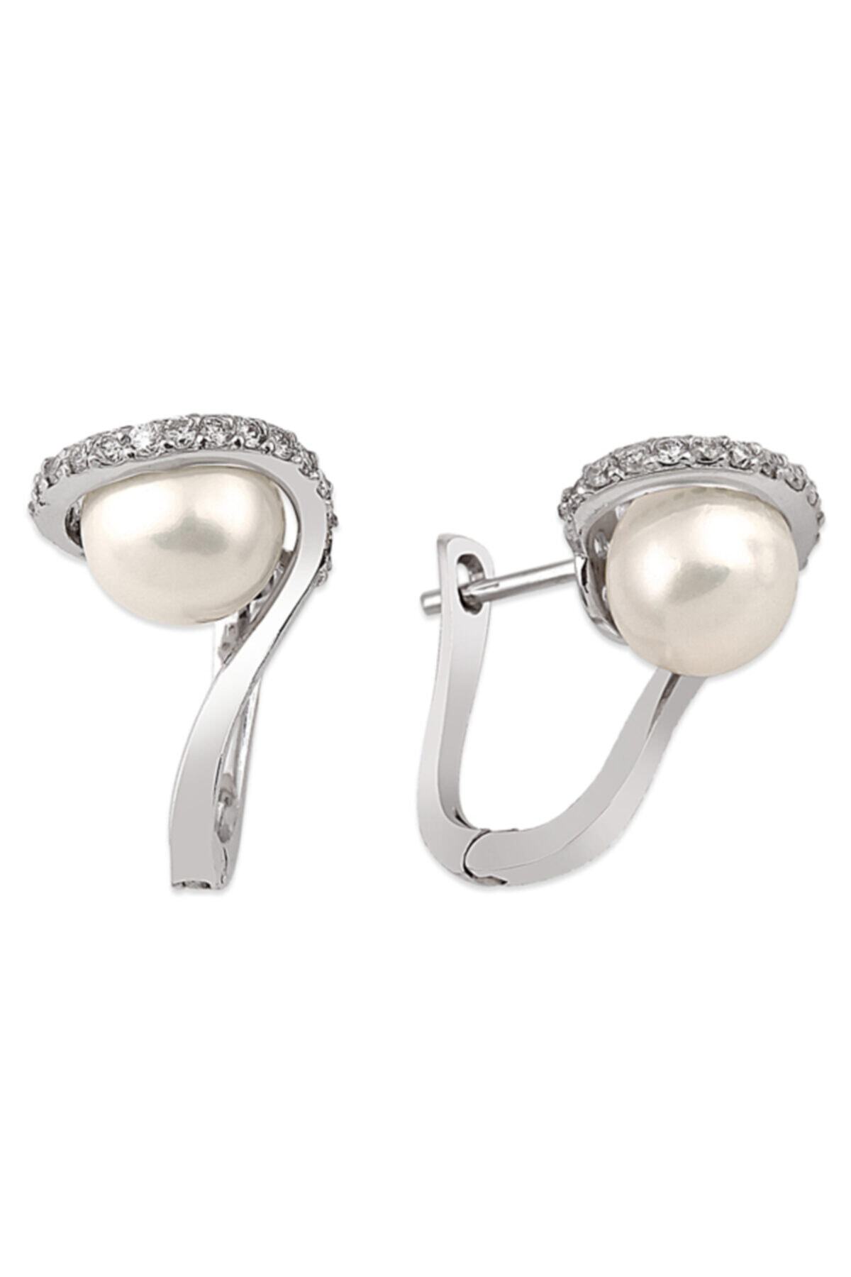 Barok Diamond Pırlantalı Inci Küpe 0.28ct 14 Ayar