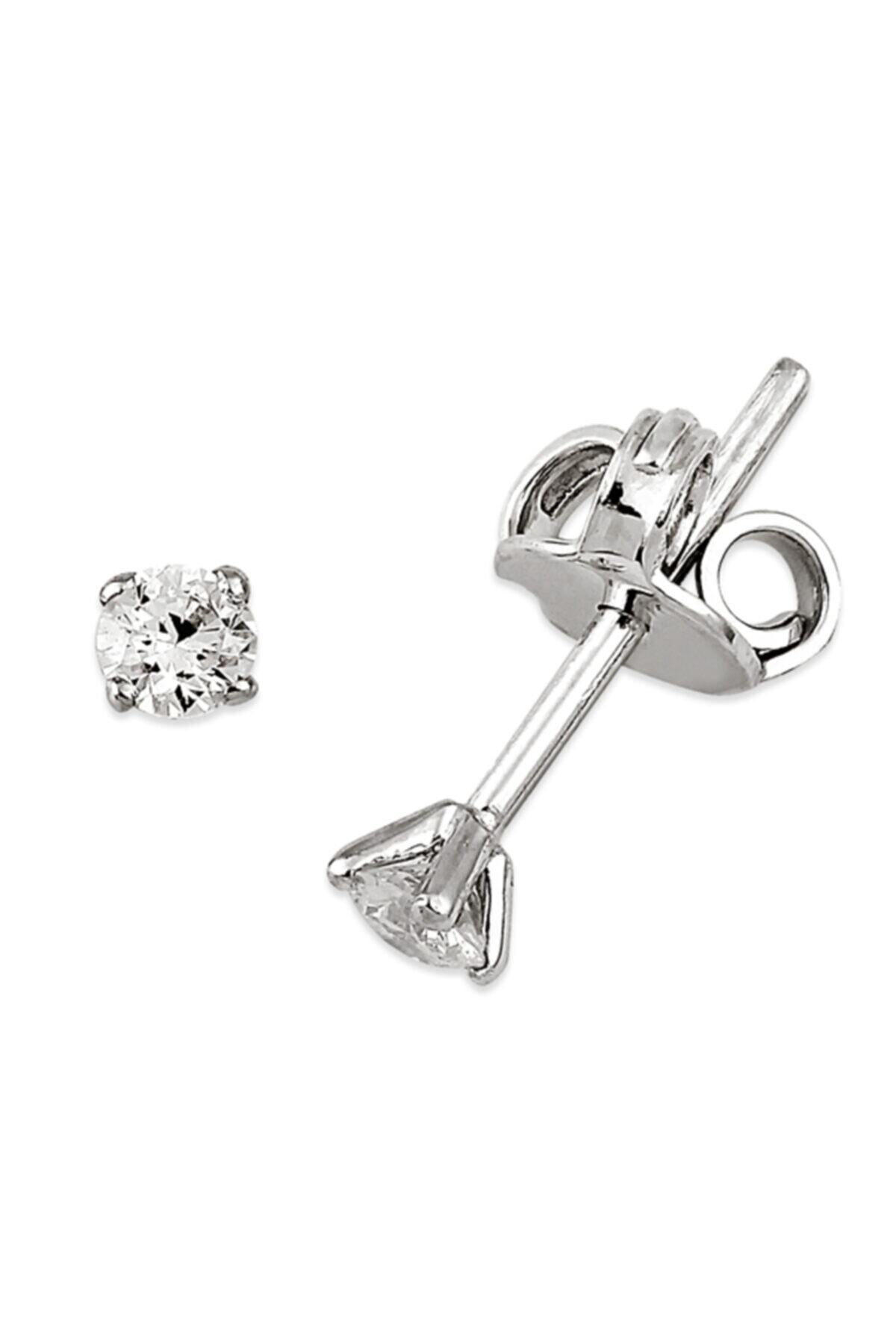 Barok Diamond Pırlanta Tektaş Küpe 0.26ct 18 Ayar Kp03354