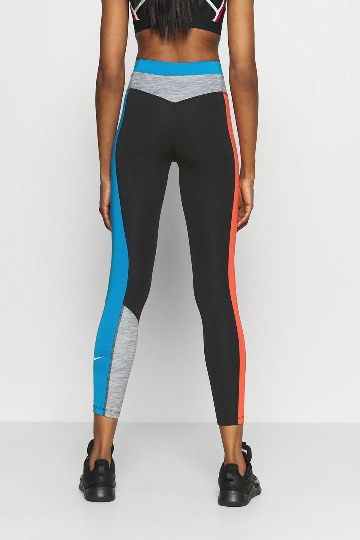 Nike One 7 8 Colour block Heathered Gray Women s Tights Trendyol