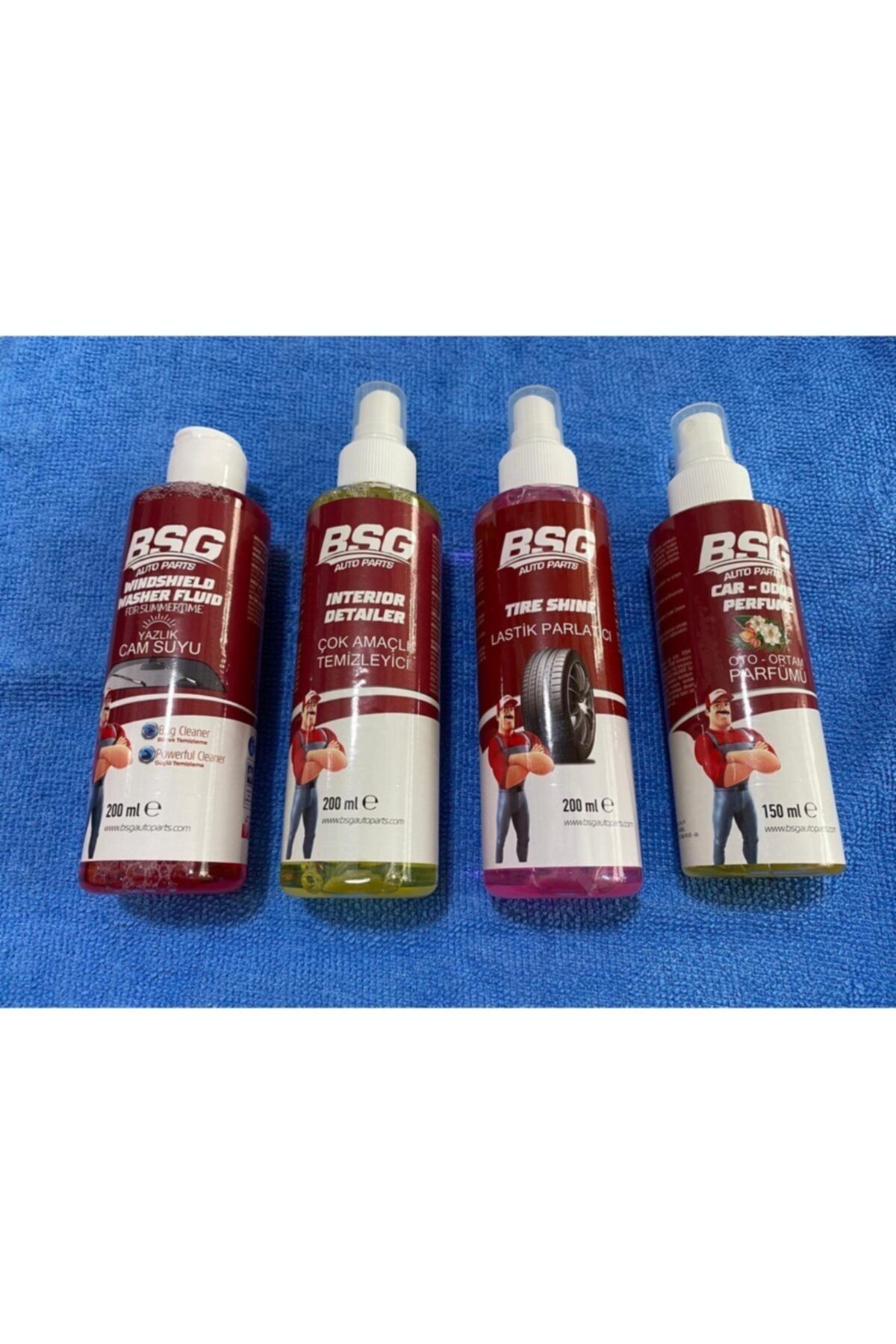 BSG Lastik Parlatıcı+cam Suyu+oto Parfüm+temizleme Spreyi+fiber Bez