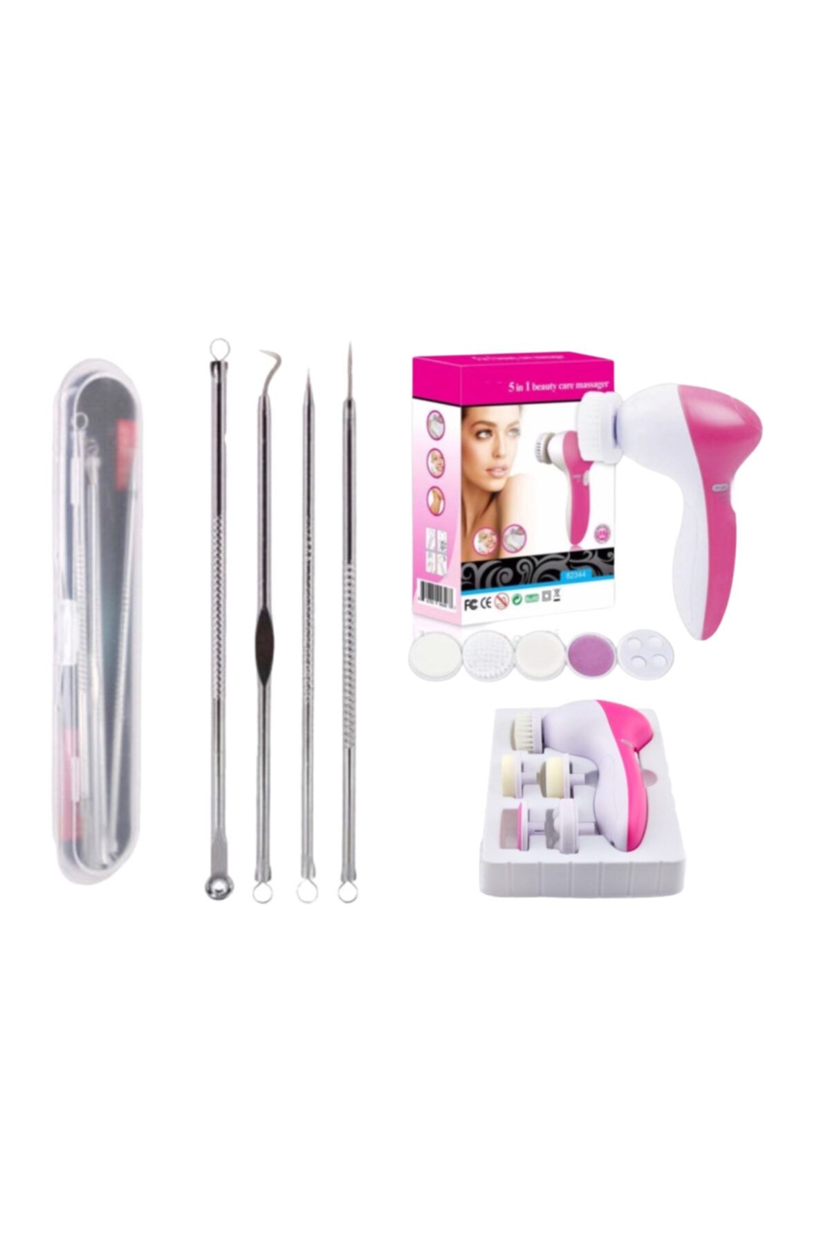 Lusso Cosmetics 5in1 Yüz Temizleme Aleti + 4lü Set Komedon