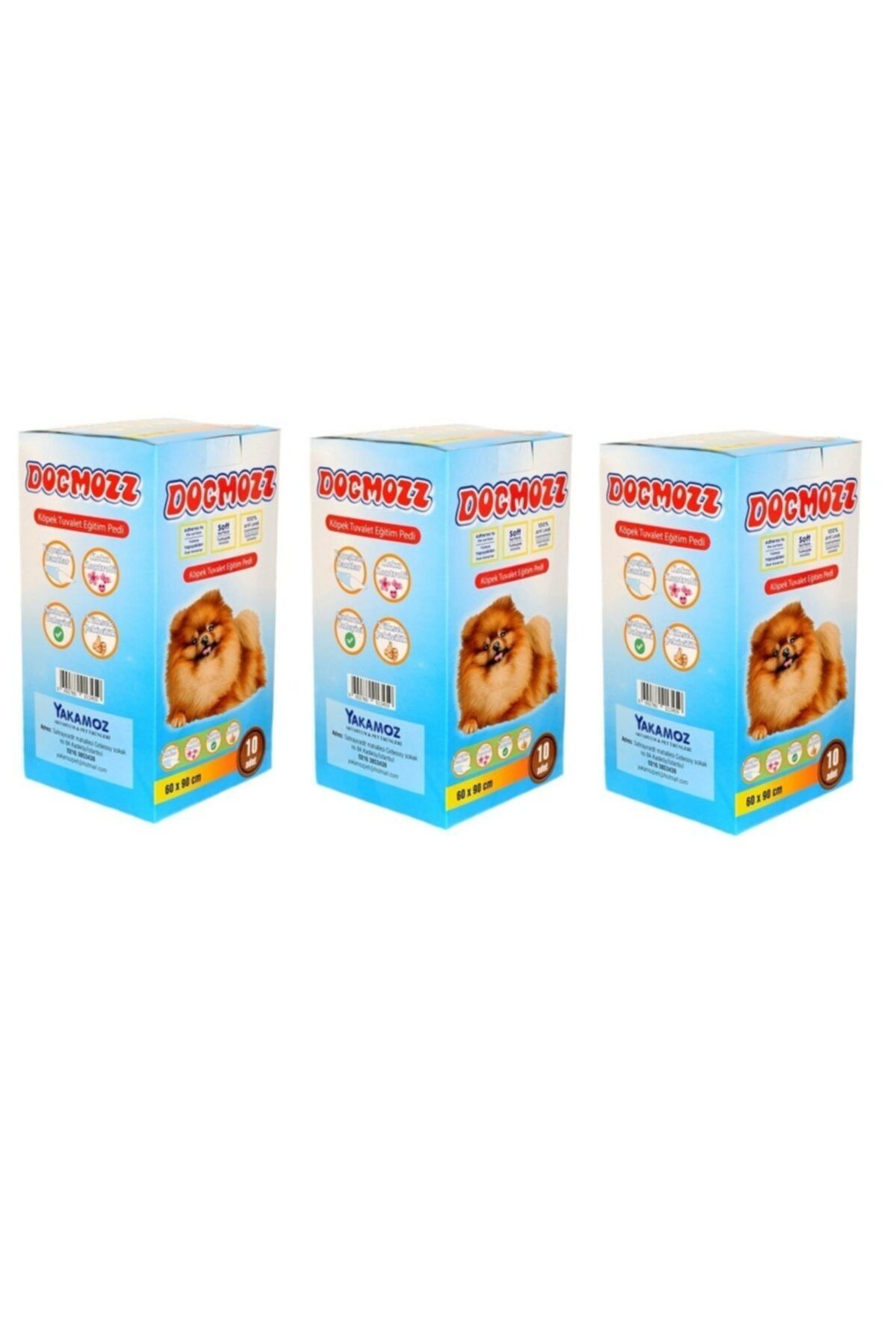 DogMozz Premium Köpek Tuvalet Çiş Eğitim Pedi Yapışkan Bantlı 60x90 Cm 10 Lu X 3 Adet