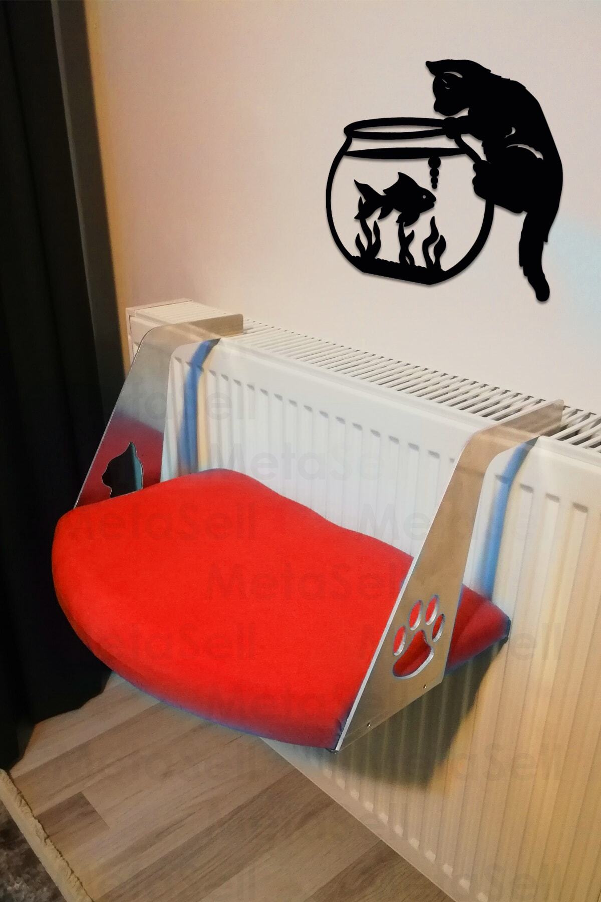 MetaSell Radyatör Petek Kedi Yatağı - Kırmızı