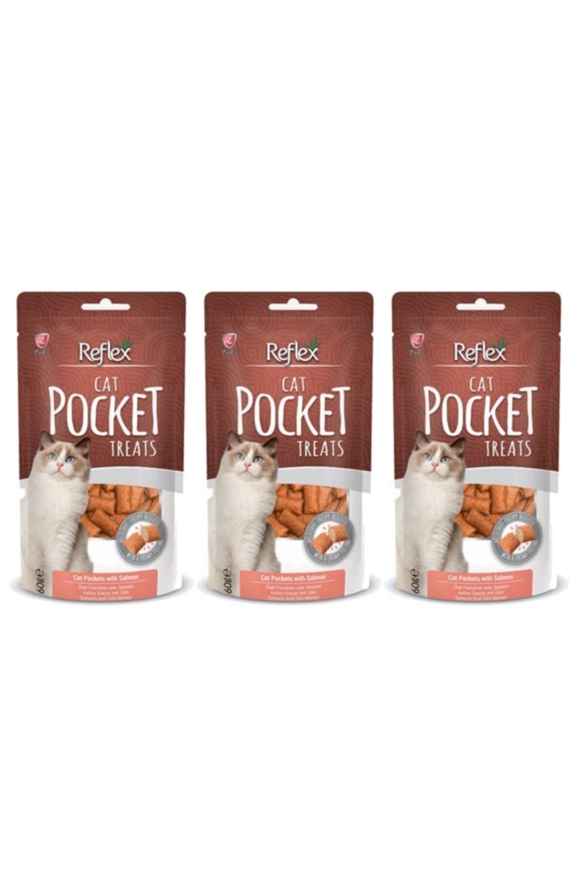 Reflex Pocket Deri Ve Tüy Sağlığı Için Somonlu Kedi Ödülü 60 Gr X 3 Adet