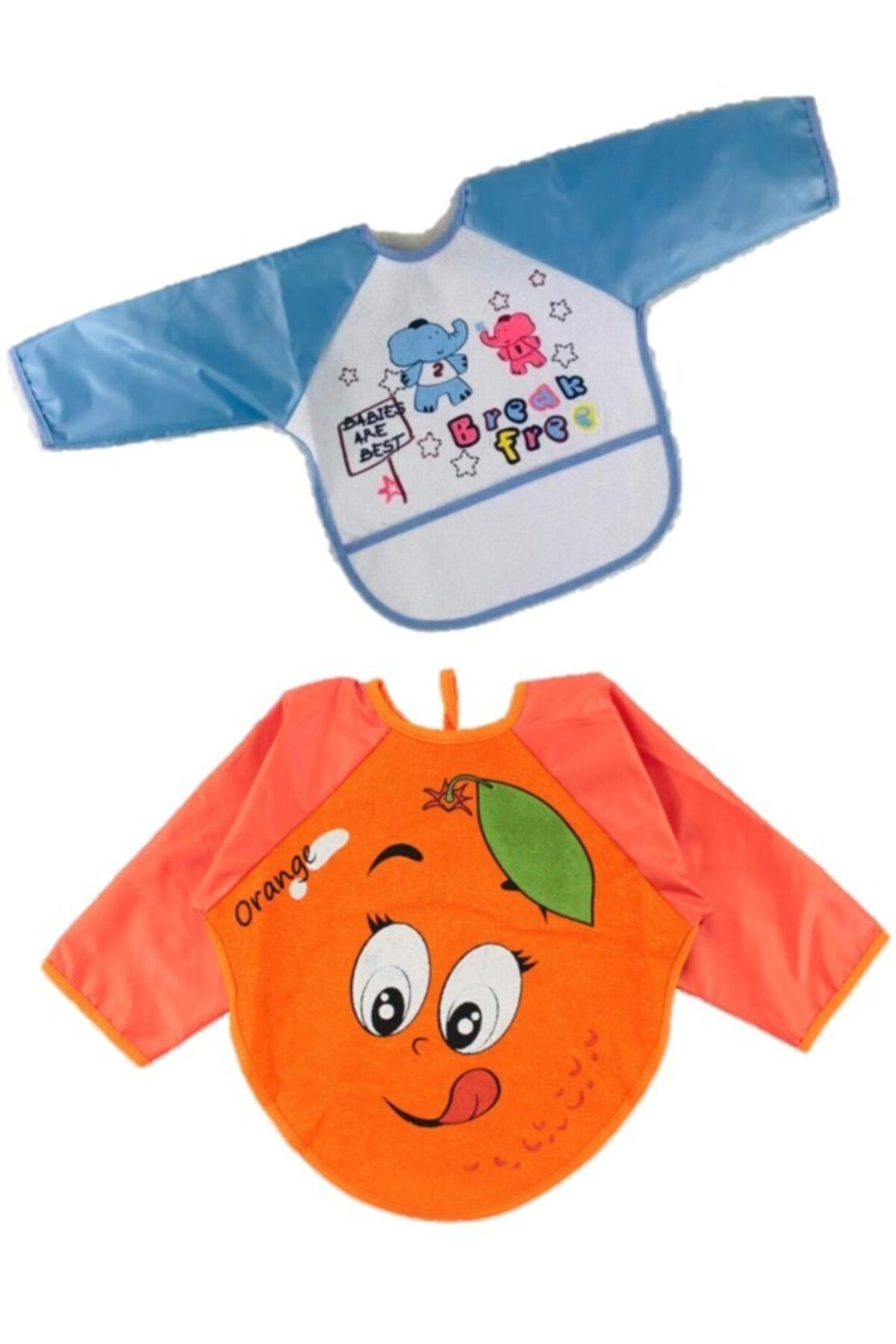 Baby 2 Adet Giyilebilir , Figürlü Ve Meyve Desenli Kollu Önlük