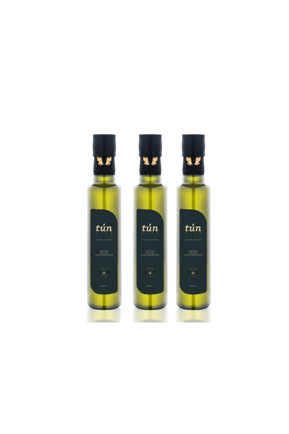 TÜN Olea 0,2 Asit 300 Çok Yüksek Polifenollü Erken Hasat Zeytinyağı 500 ml / 3lü Paket