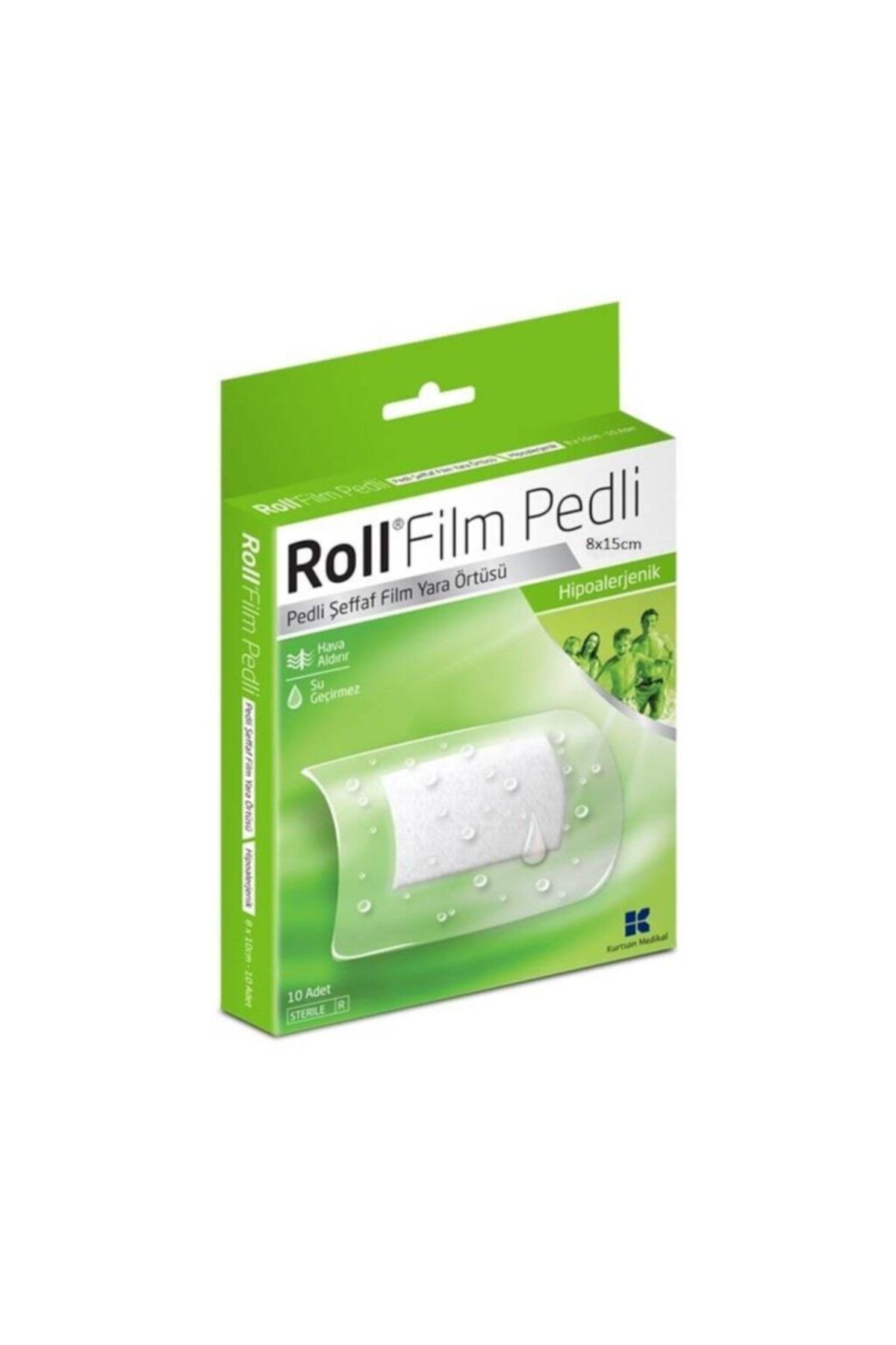 Roll Film Pedli 8 x 15 Su Geçirmez Steril Yara Örtüsü 10 Adet