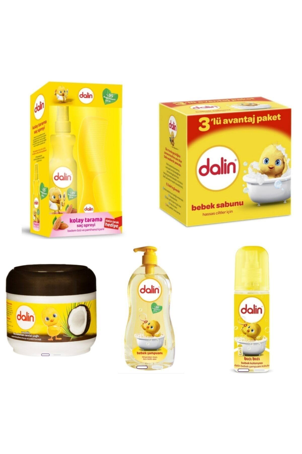 dalin bebek seti sac tarama spreyi bebek sabunu vazelin sampuan ve bebek kolanyasi fiyati yorumlari trendyol