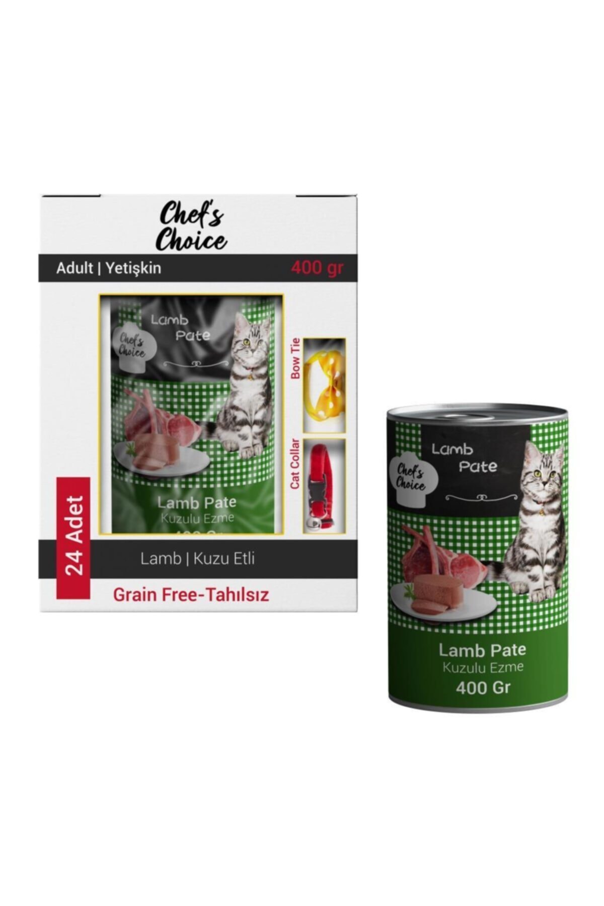 Chefs Choice Chef's Choice Tahılsız Kuzulu Ezme Kedi Konserve Maması 24x400 gr