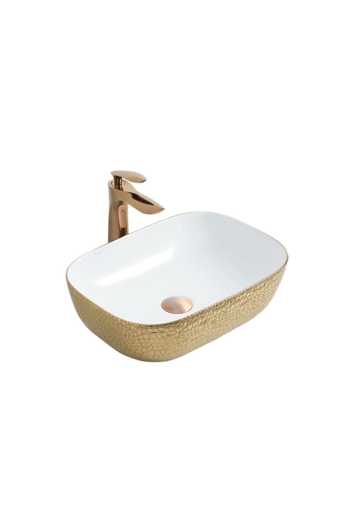 Paluci Jasmıne Leopar Rose Gold Çanak Lavabo