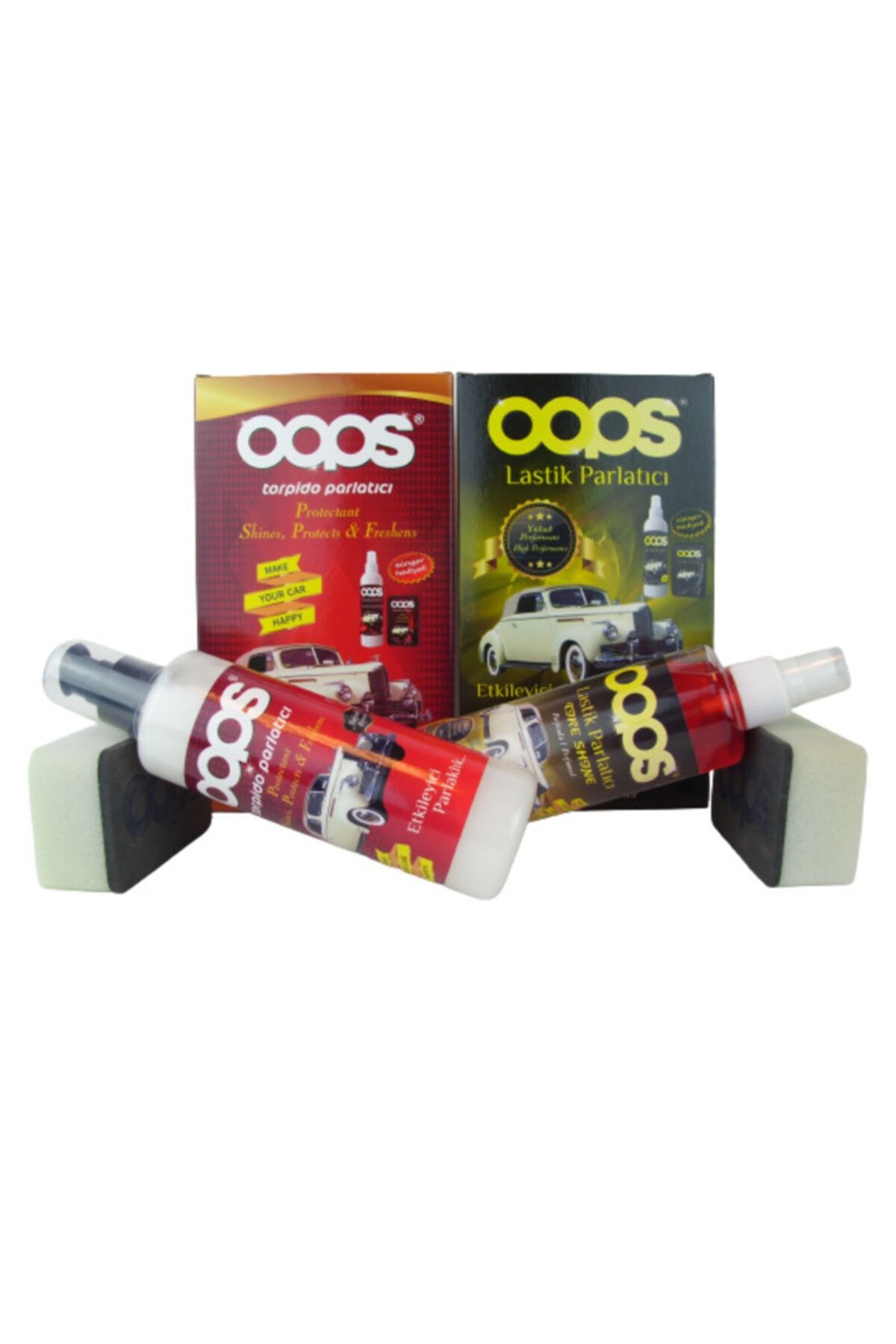 OOPS AUTO CLUP 250 ml Torpido Parlatıcı +250 ml Lastik Parlatıcı Seti