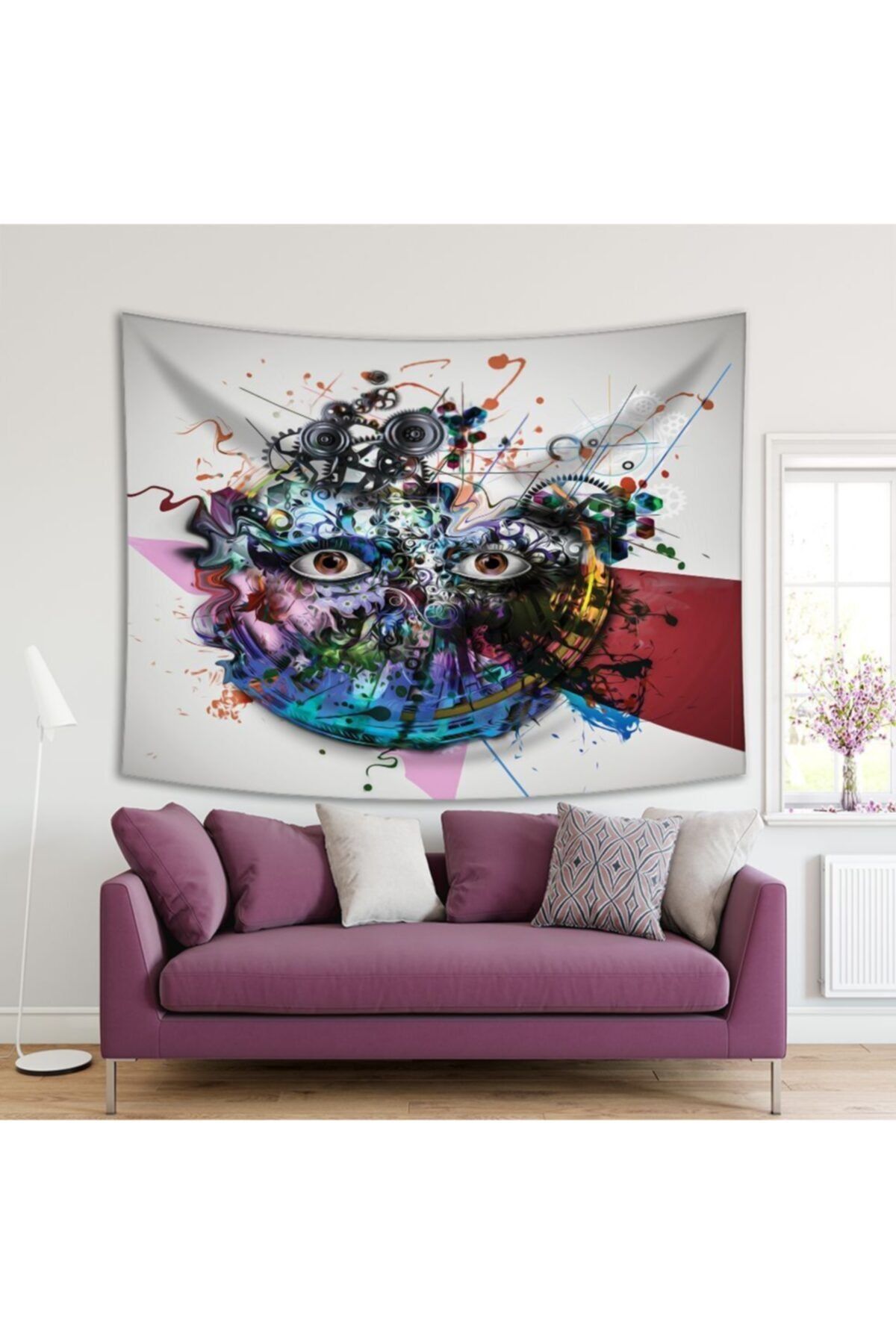 Henge Home Baskılı Duvar Örtüsü Yaratıcı İnsan Gözü Deseni
