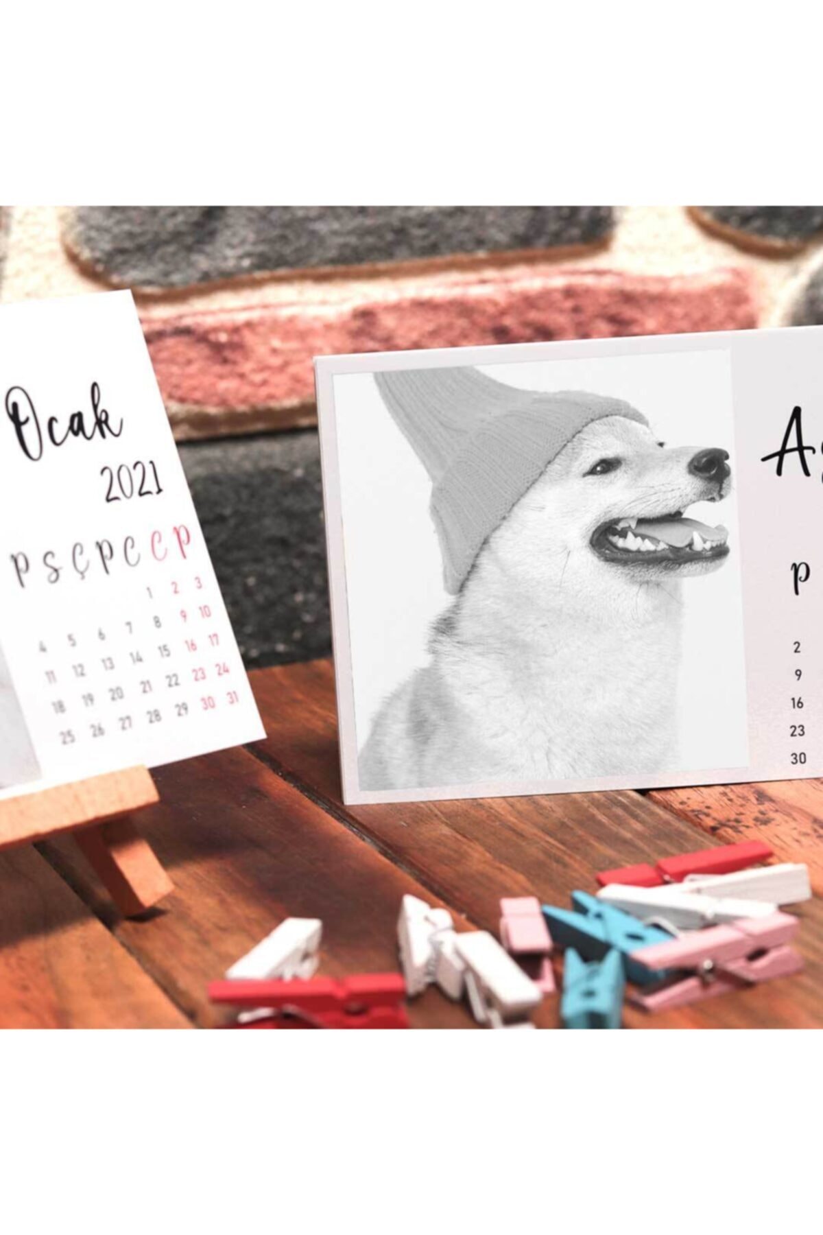 vinessi fotografli sovale masa takvimi seti hayvan resimli 2021 fiyati yorumlari trendyol