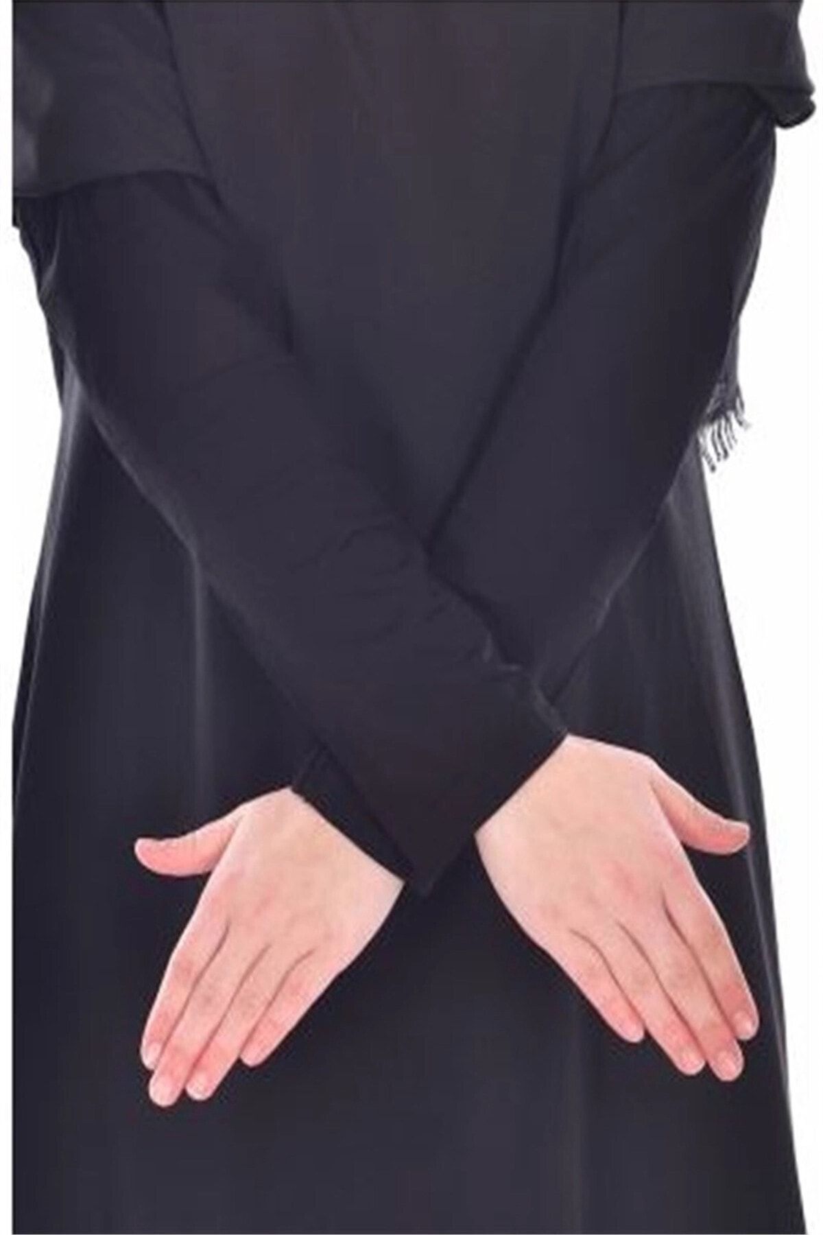 Belifanti Collection Kadın Siyah Pratik Düz Tesettür Namaz Kolluğu