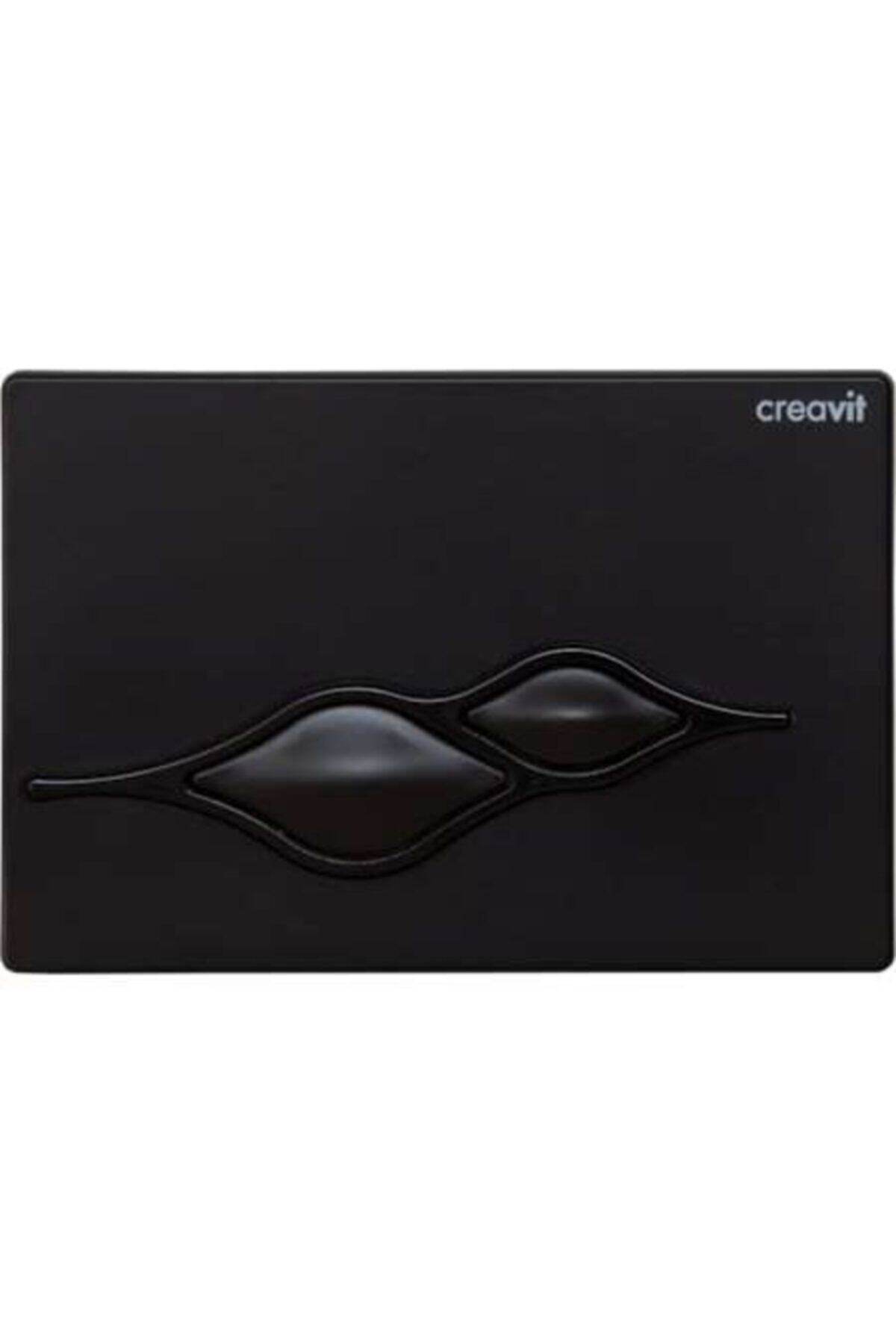 Creavit Parlak Siyah Boyalı Rezervuar Kumanda Paneli Buton Gp1002.02 Ufo