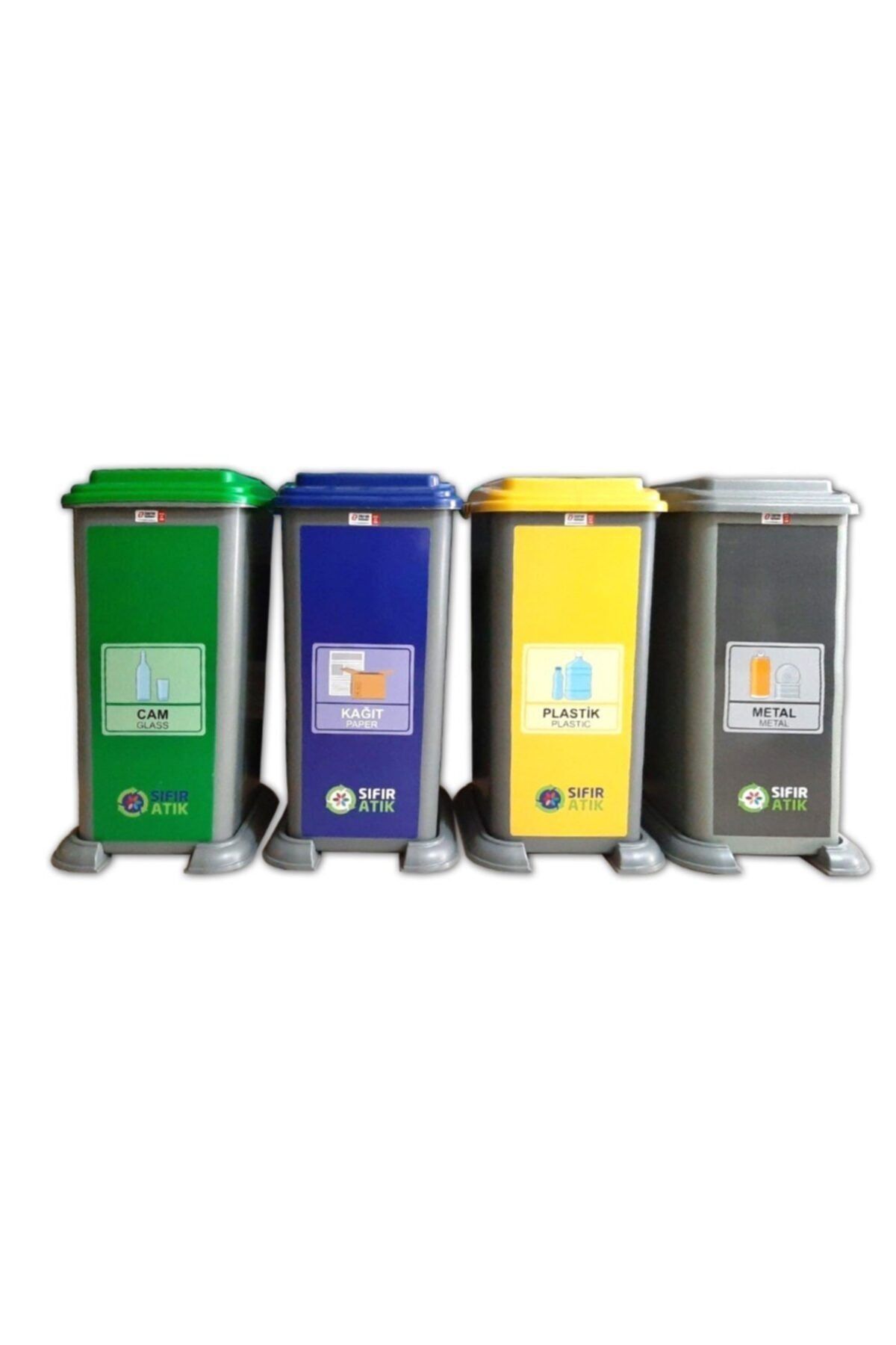 boraninciftligi Geri Dönüşüm Kutusu 70lt 4'lü Plastik Set Kargo Bedava