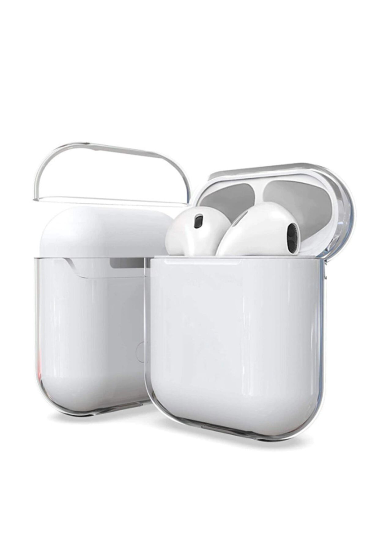zore Apple Airpods Uyumlu Şeffaf Sert Silikon Korumalı Wireless Kablosuz Şarj Destekli Kılıf