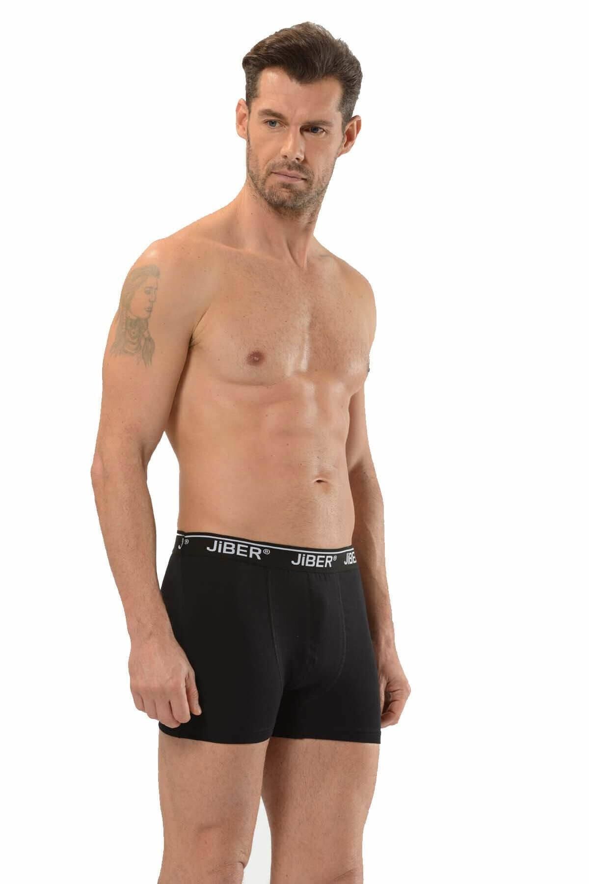 Jiber Erkek 6'lı Siyah Likralı Stretch Boxer 156