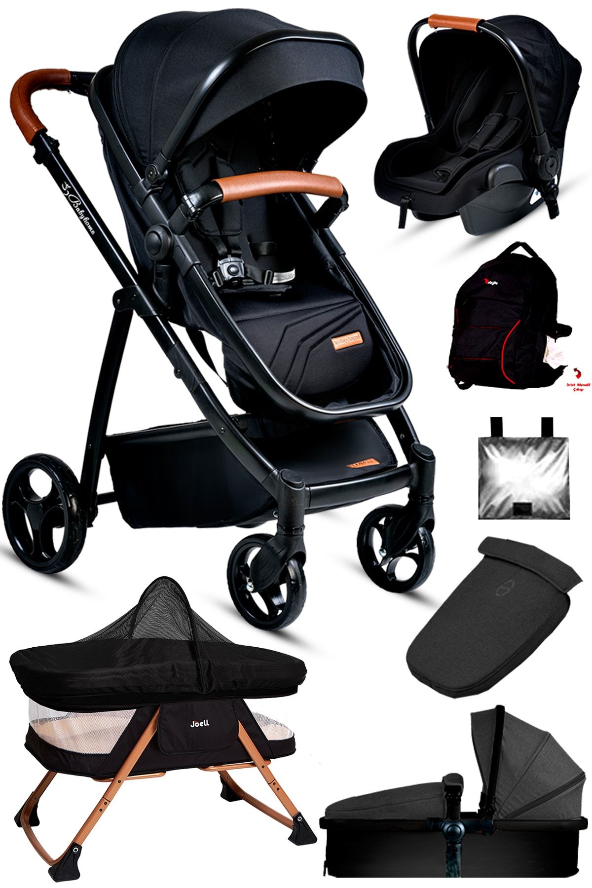 Baby Home 7'in1 Yenidoğan Set 955 Travel Sistem Bebek Arabası Anne Yanı Sepet Beşik