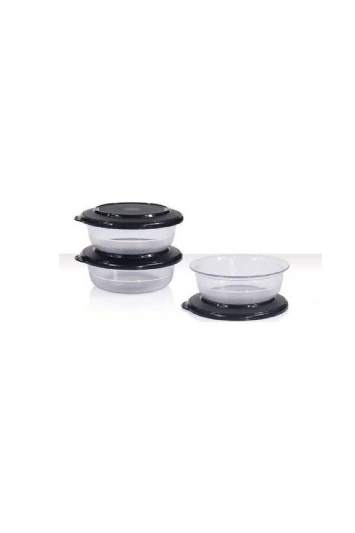 Tupperware Kristalin Kase 275 ml Siyah Kapak 3'lü