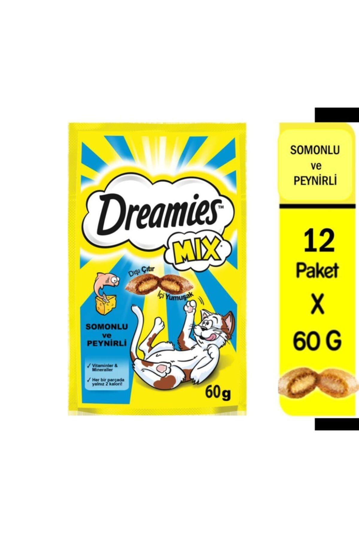 Dreamies Mix Somon Peynir Ödül Maması 12x60gr