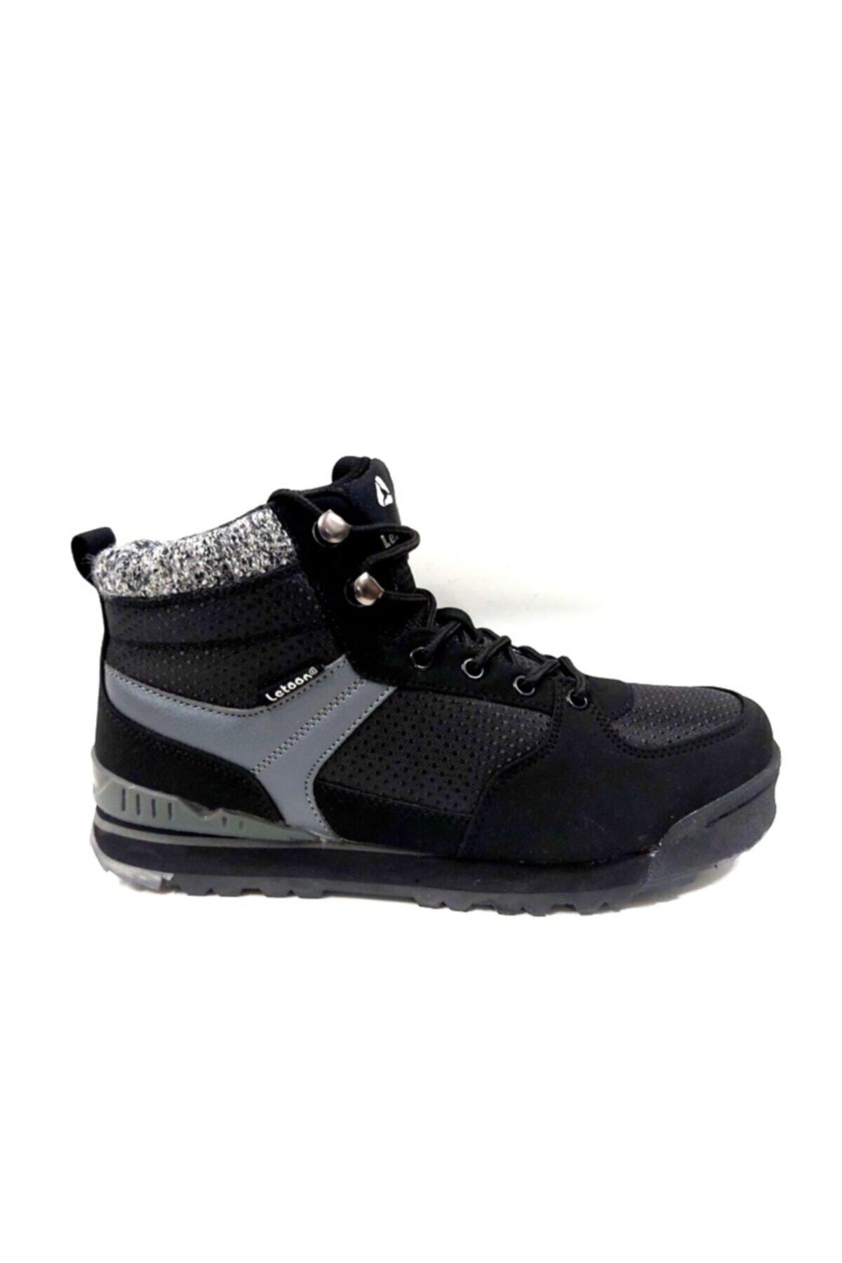 LETOON Unisex Bilekli Siyah Spor Ayakkabı