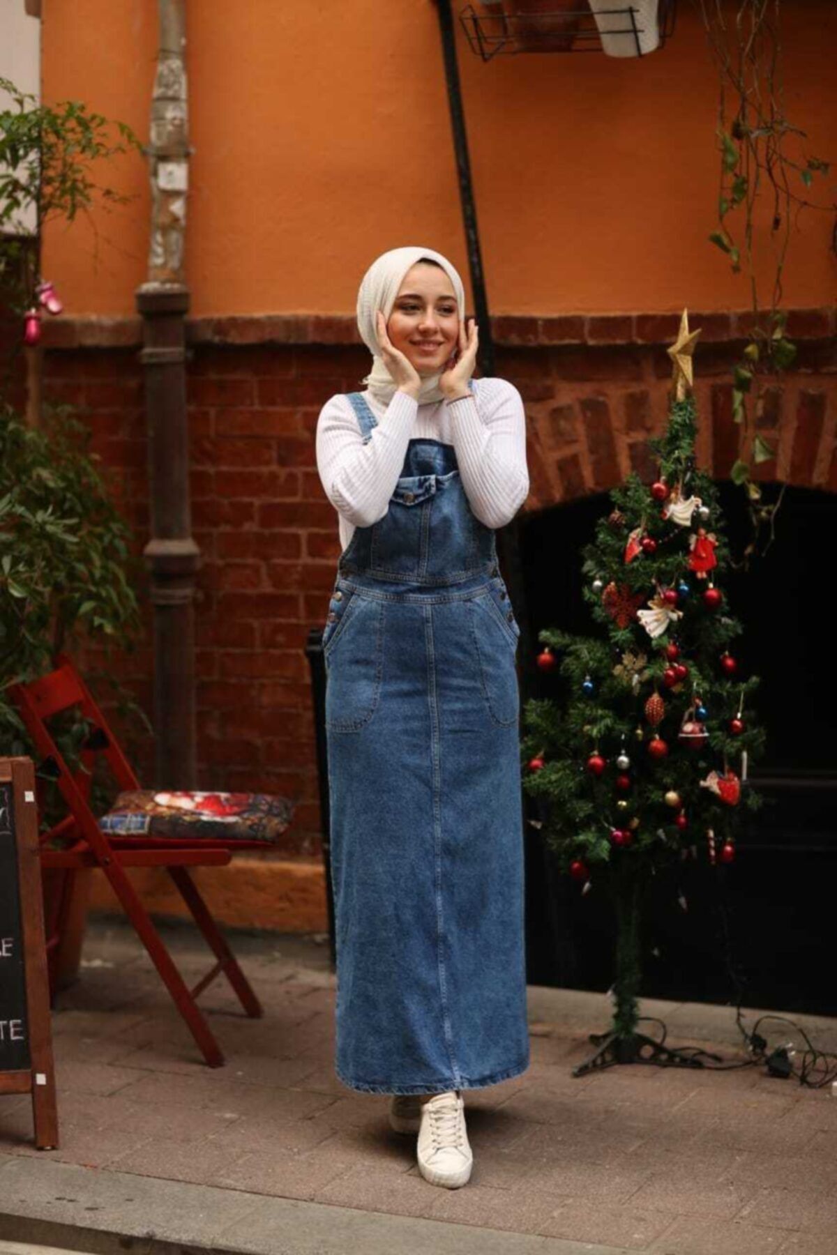 esmaboutique Kadın Lacivert Uzun Salopet