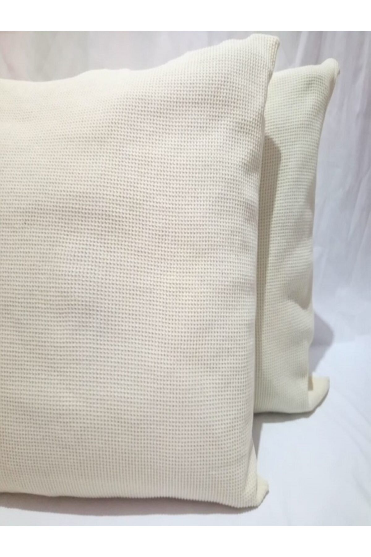 Modoo Tekstil Yastık Kılıfı Seti Petek Krem Pamuklu 2'li 50x70 Cm