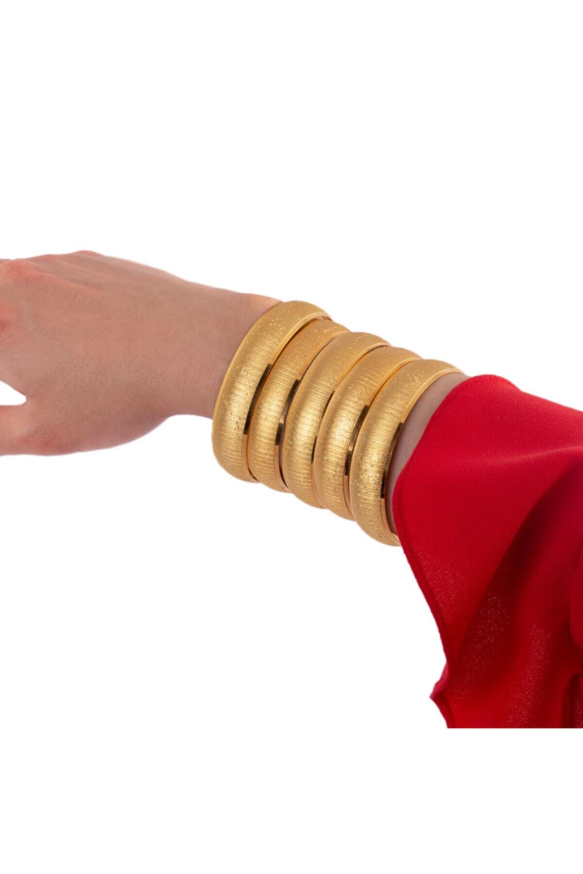 Yıldız Gold İmitasyon 22 Ayar Altın Kaplama 1.5 Cm Düz Model Bilezik