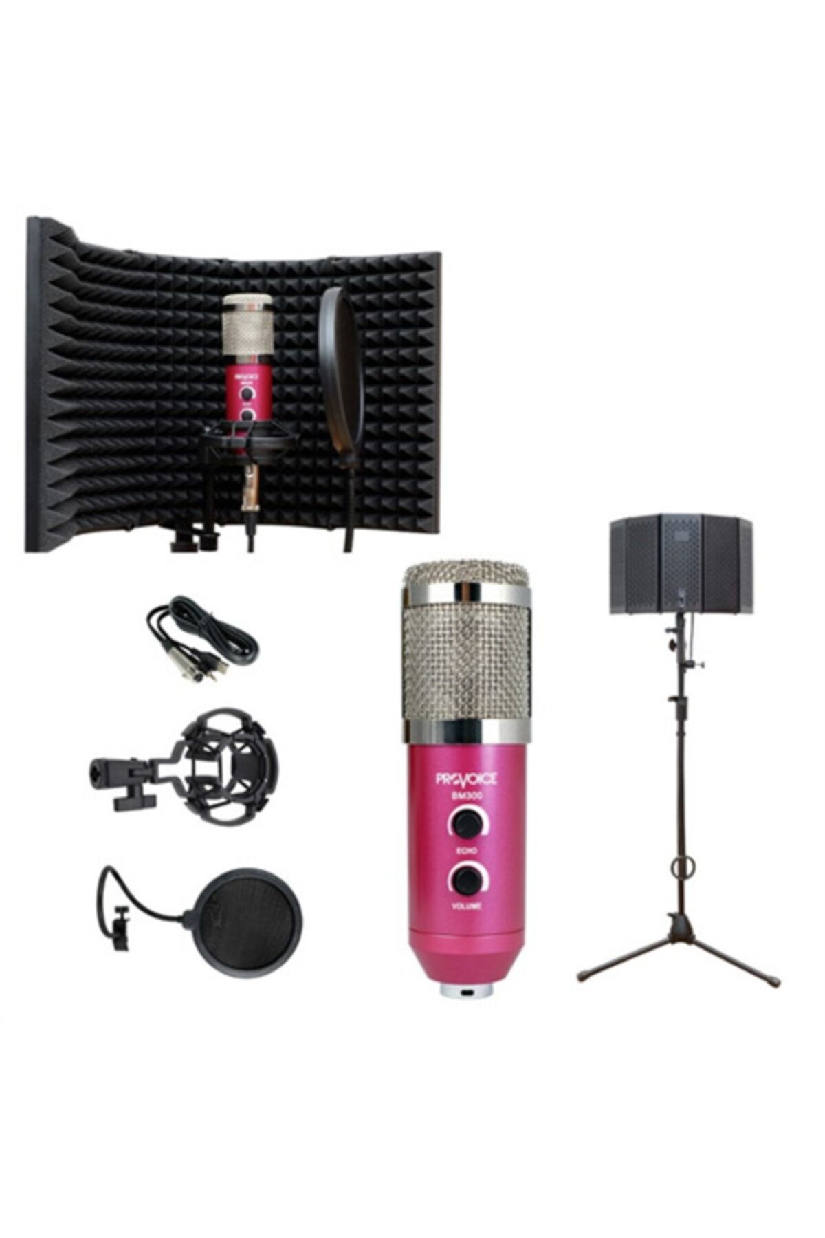 Provoice Audio Bm-300 Full Studyo Pembe Ses Kayıt Seti