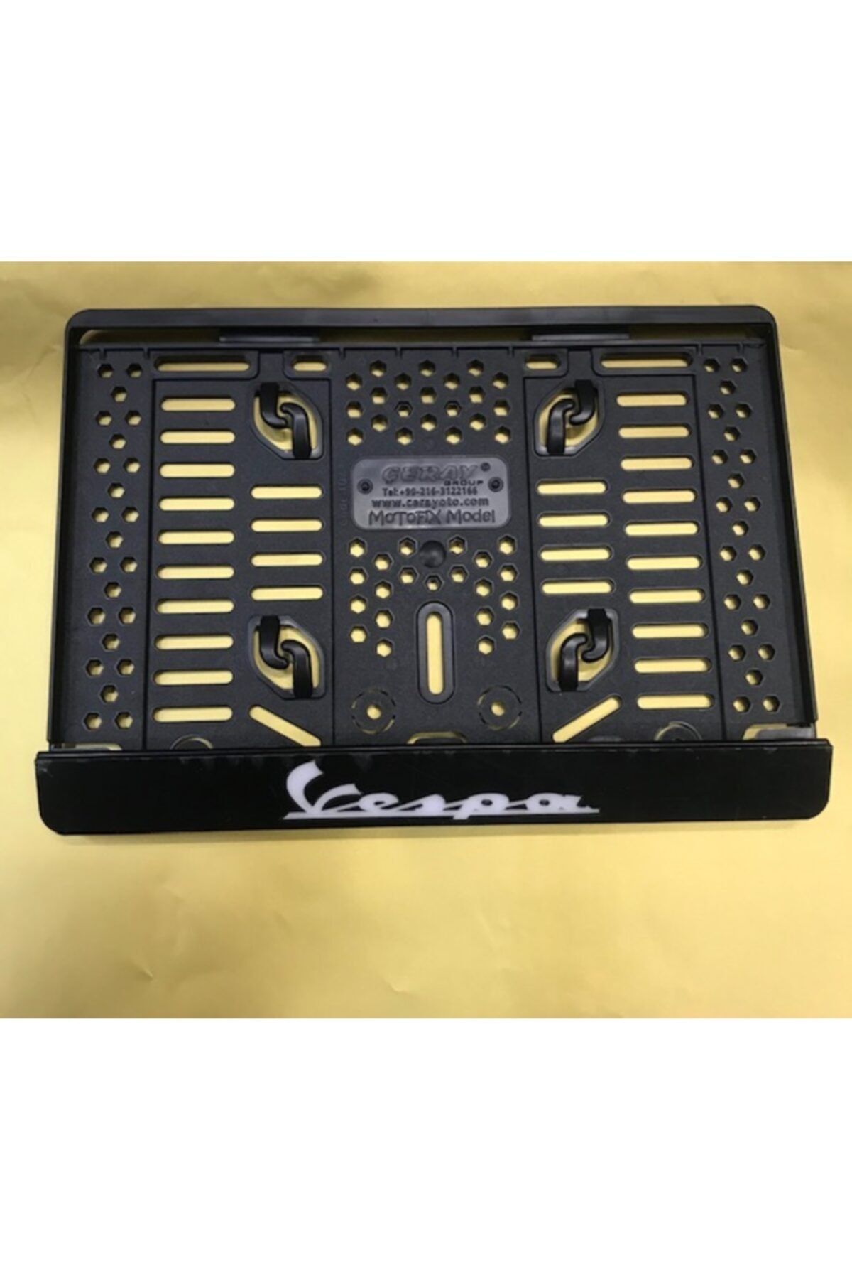 kcc tuning Vespa-1 Motor Uyumlu Takmatik Pleksi Plakalık Piano Black